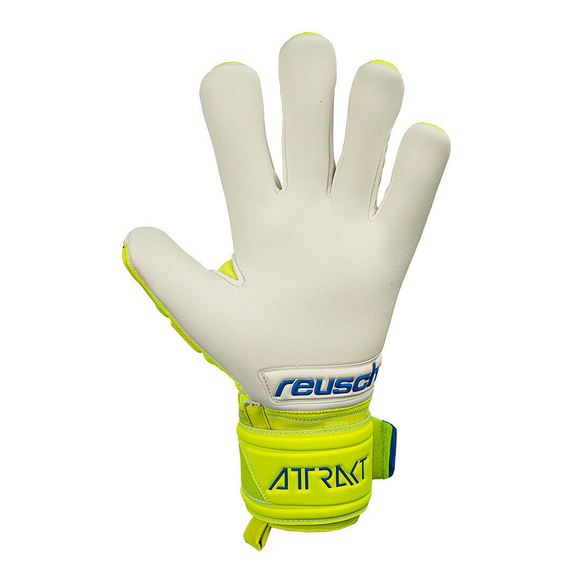Reusch Men's Attrakt Resist Fingersave Goalkeeper Gloves Yellow/Blue/White、mySite、bottomscart