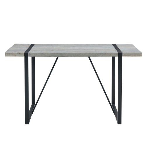 Rustic Industrial Rectangular Wood Dining Table For 4-6 Person, With 1.5" Thick Engineered Wood color Tabletop and Black Metal Legs,Desk For Kitchen Dining Living Room, 55.1" x 31.4"x 29.9"1529W115172、、casual
