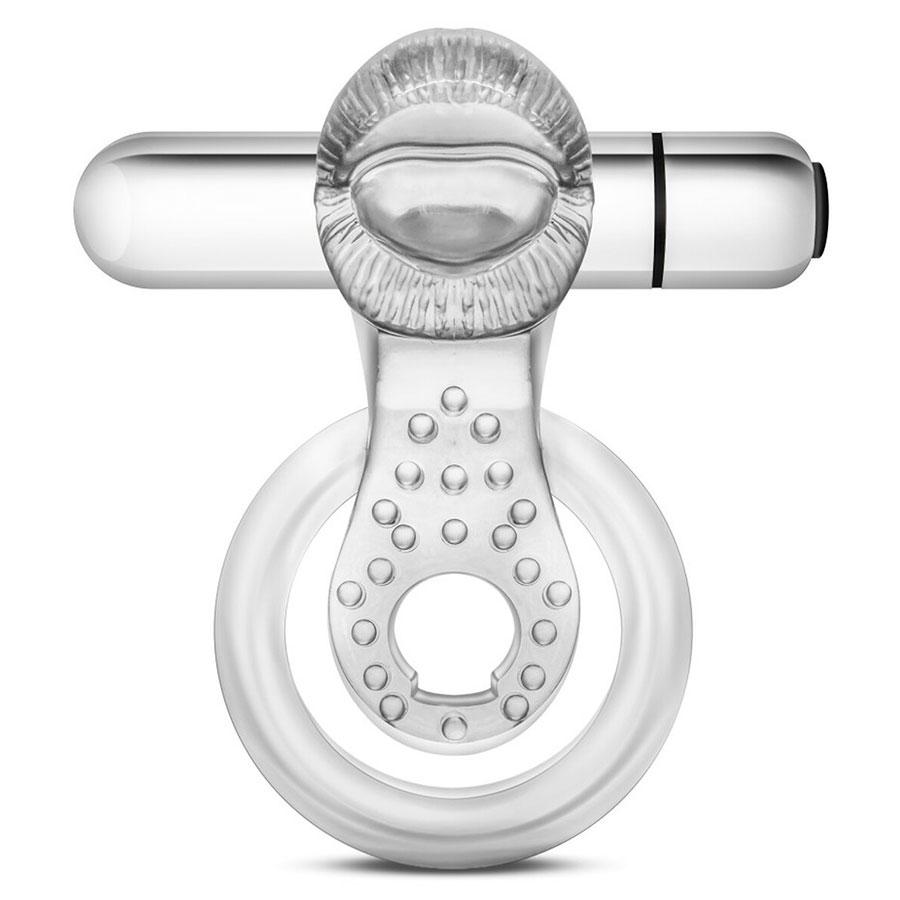 Stay Hard 10 Function Vibrating Clear Tongue Cock and Ball Ring by Blush Novelties、mySite、bottomscart