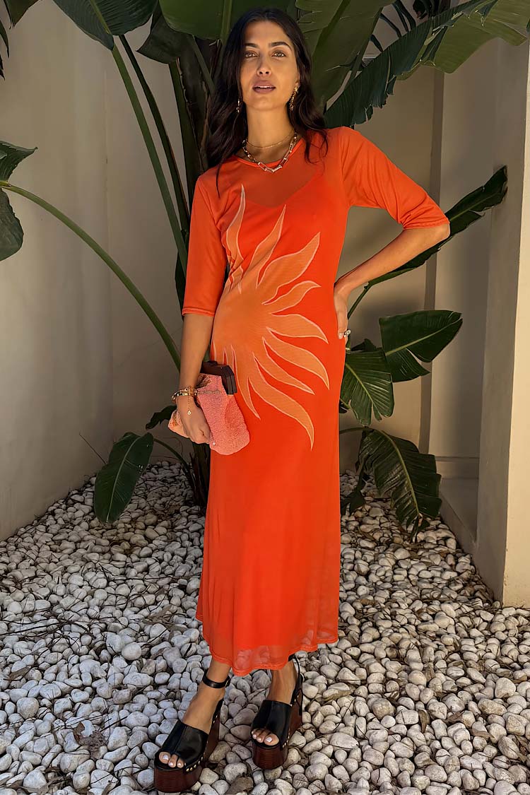 Orange Sol Izzy Dress、mySite、solidvoid