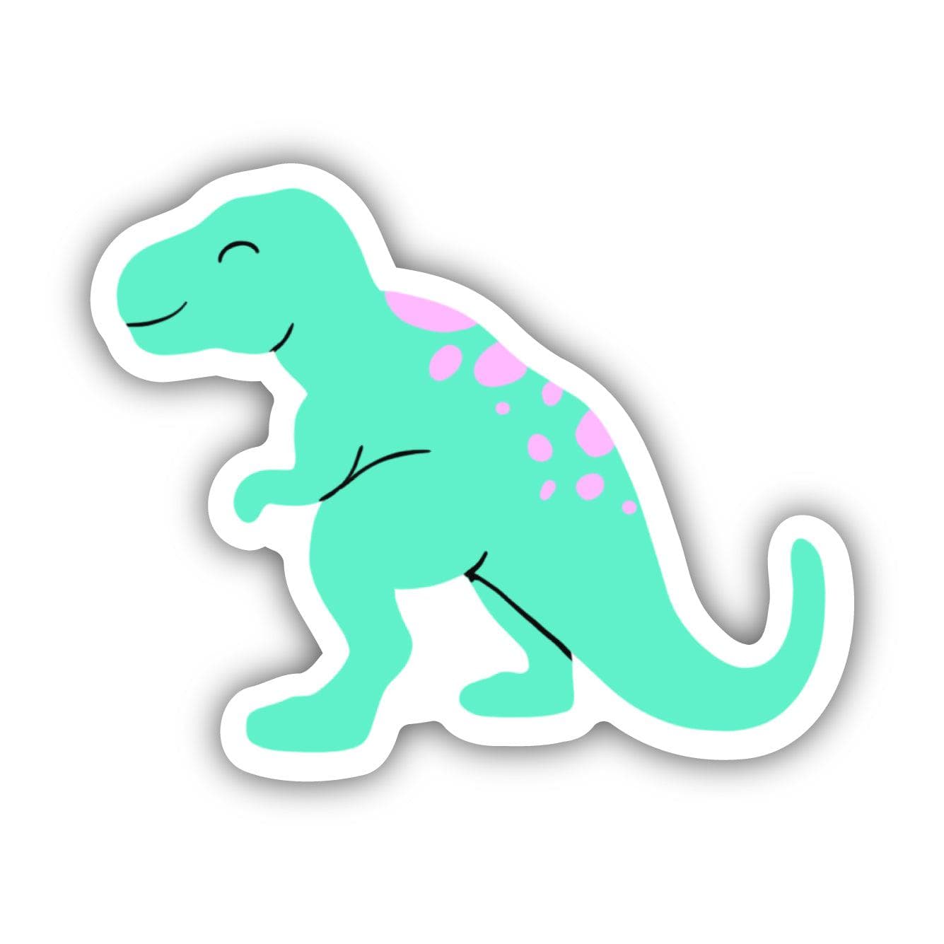  Cute Green T-Rex Dinosaur Sticker、mySite、elrpsem3k
