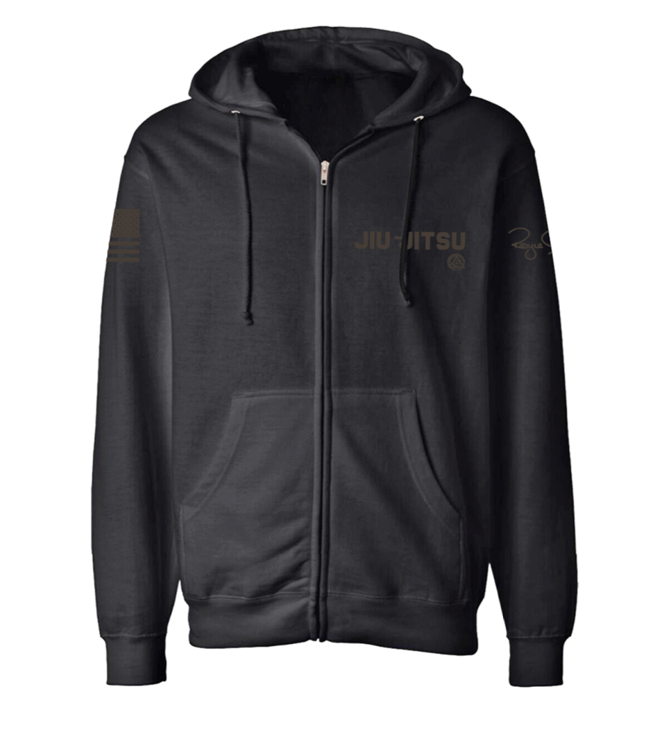Royce Gracie Charcoal Blackout Zip Up Hoodie YOUTH、mySite、gigharbornorthrealestate