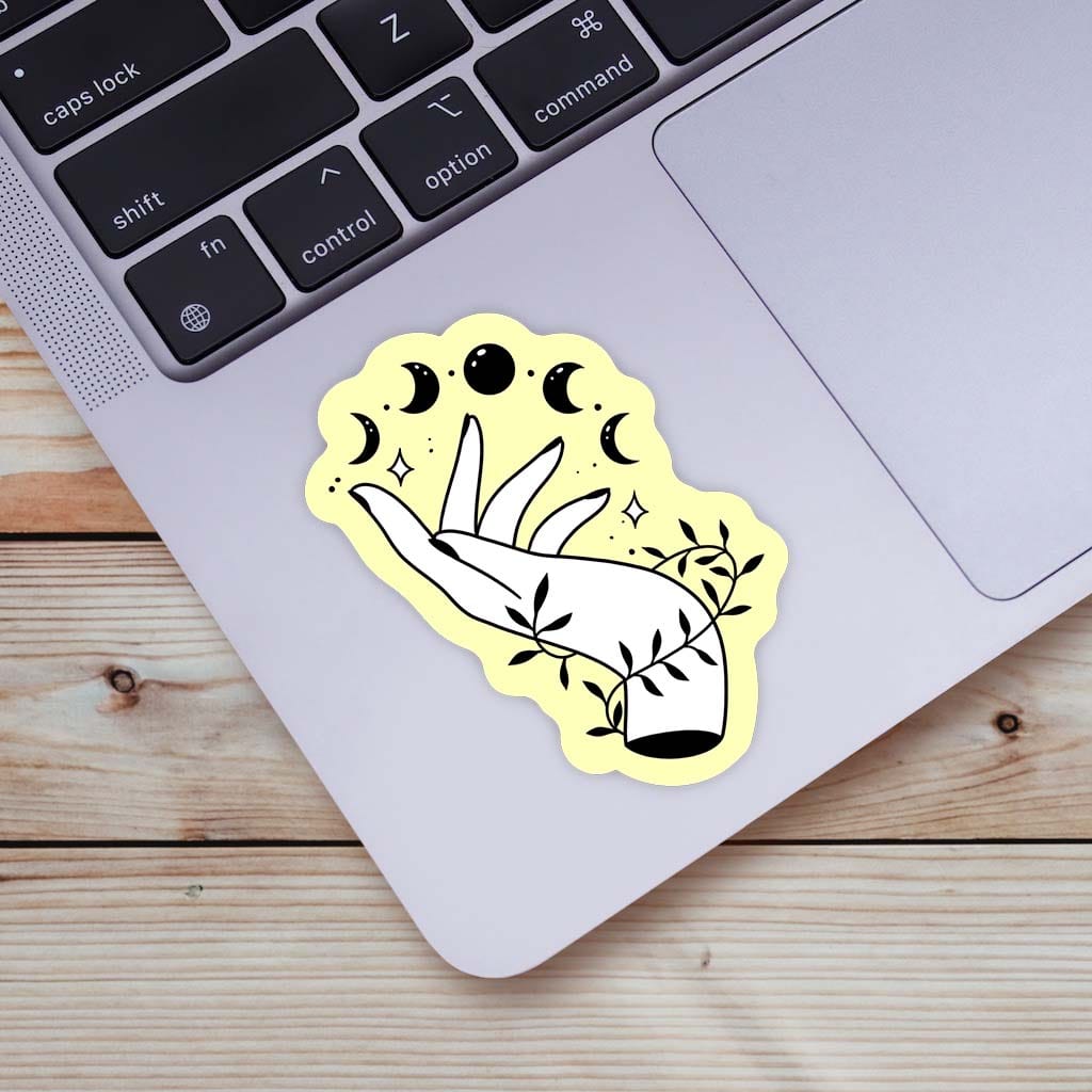  Mystic Hand and Moon Phase Sticker - Yellow、mySite、elrpsem3k