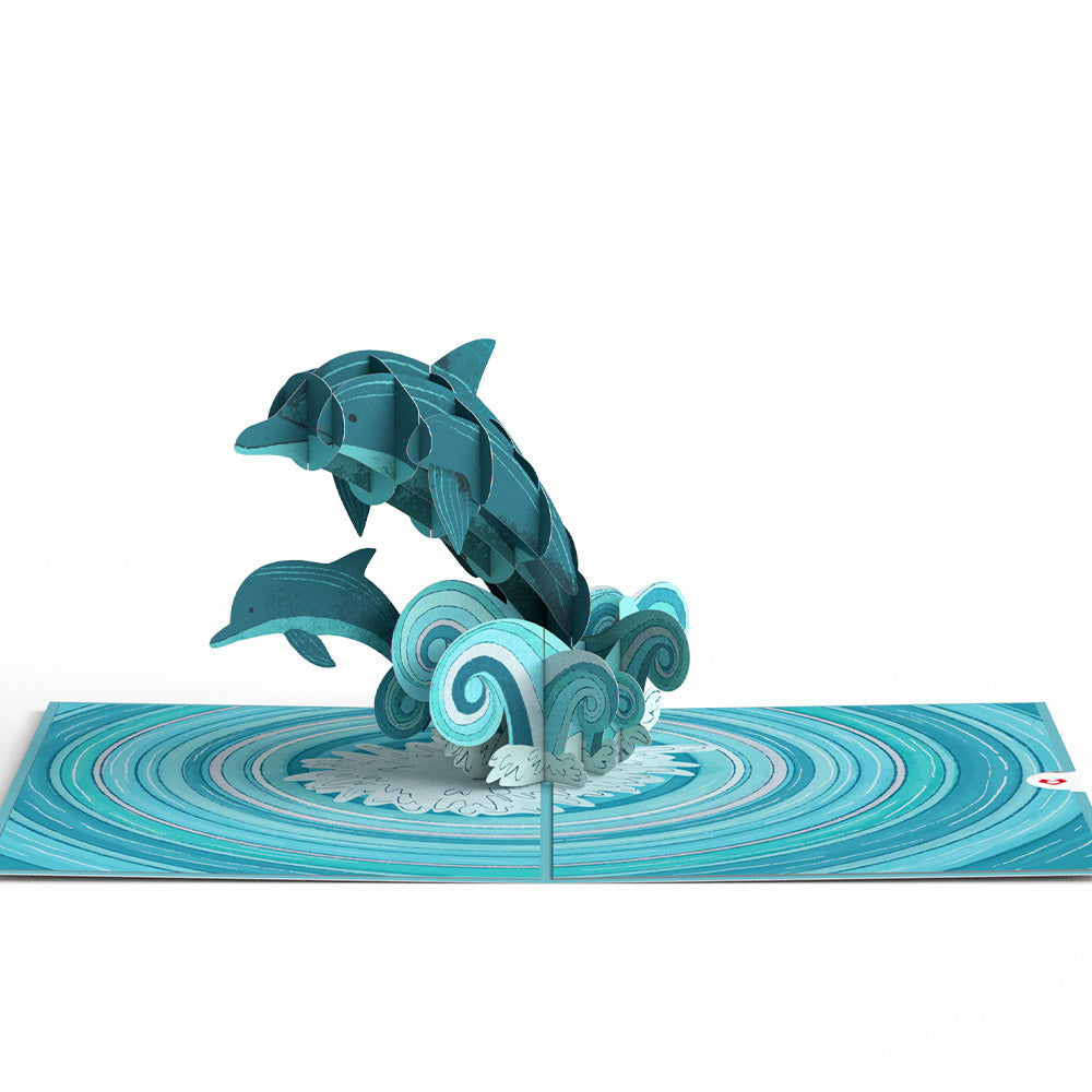 Playful Dolphins Pop-Up Card、mySite、solidvoid