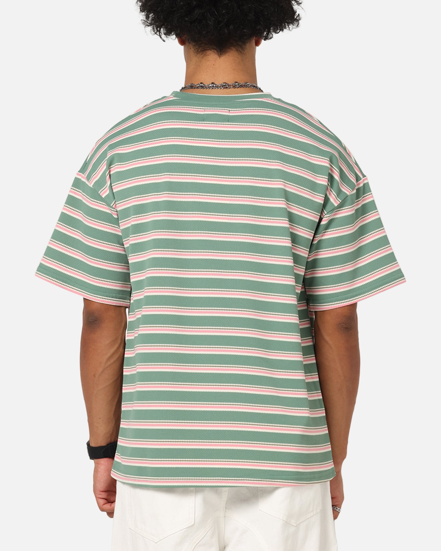 XXIII Standard Stripe T-Shirt Green/Pink、mySite、zt4zffjzw