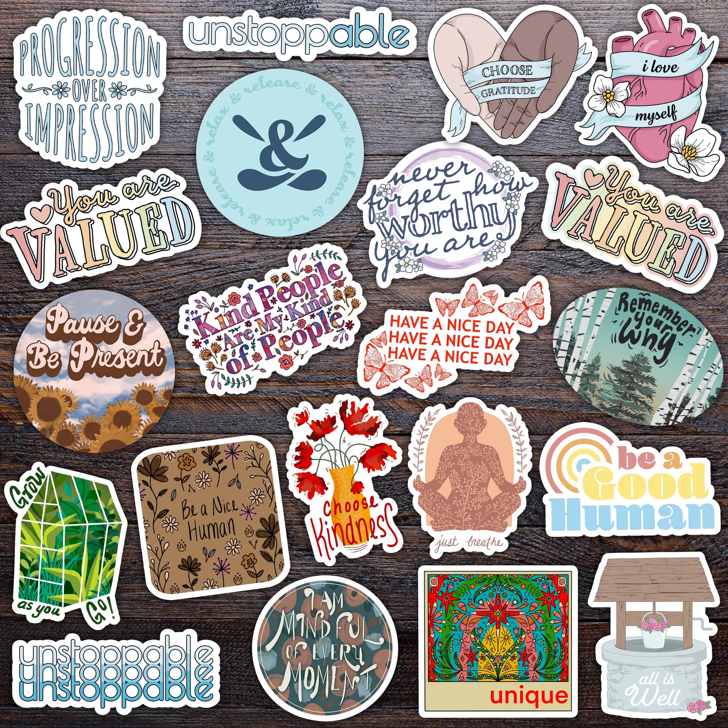  Positivity Stickers 21 Pack、mySite、elrpsem3k