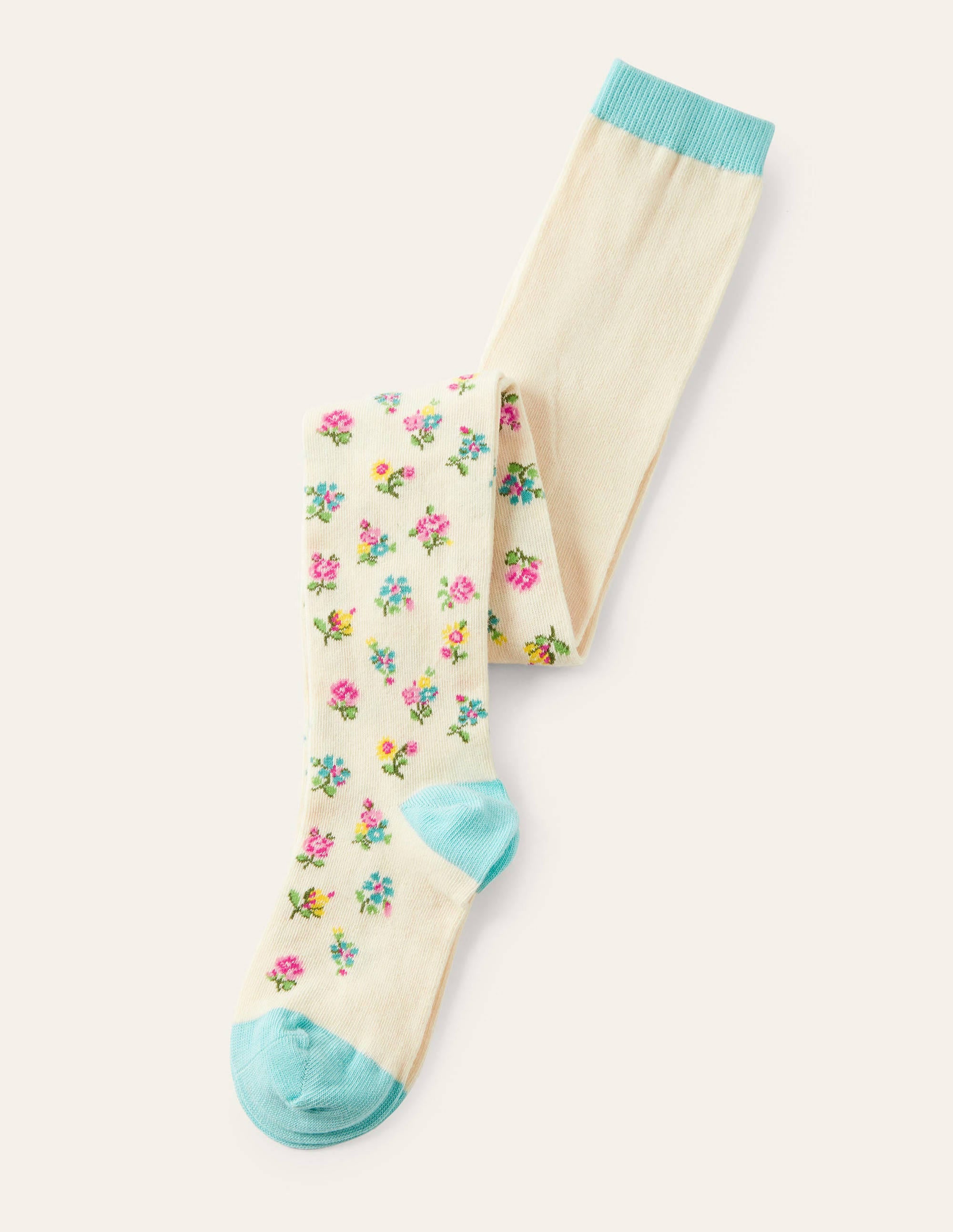  Patterned Tights-Ivory Patchwork Floral、mySite、ashleygrahame