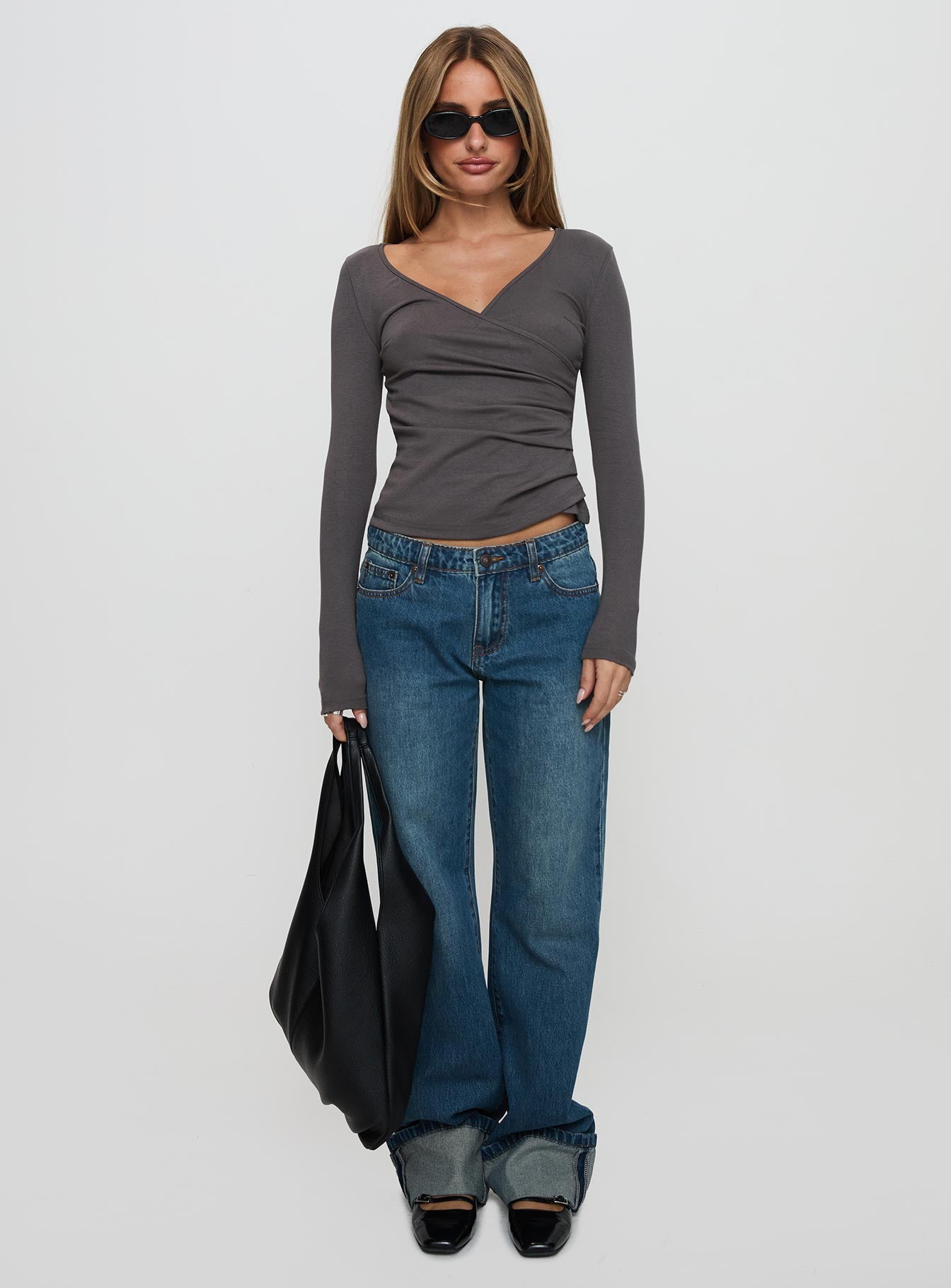 Fosca Long Sleeve Top Grey、mySite、solidvoid