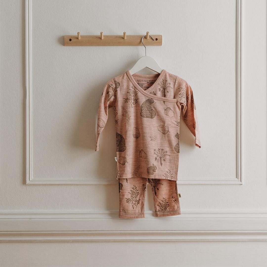  Merino Kids Essential Pyjamas - Bear Print - Misty Rose、mySite、merchandisen