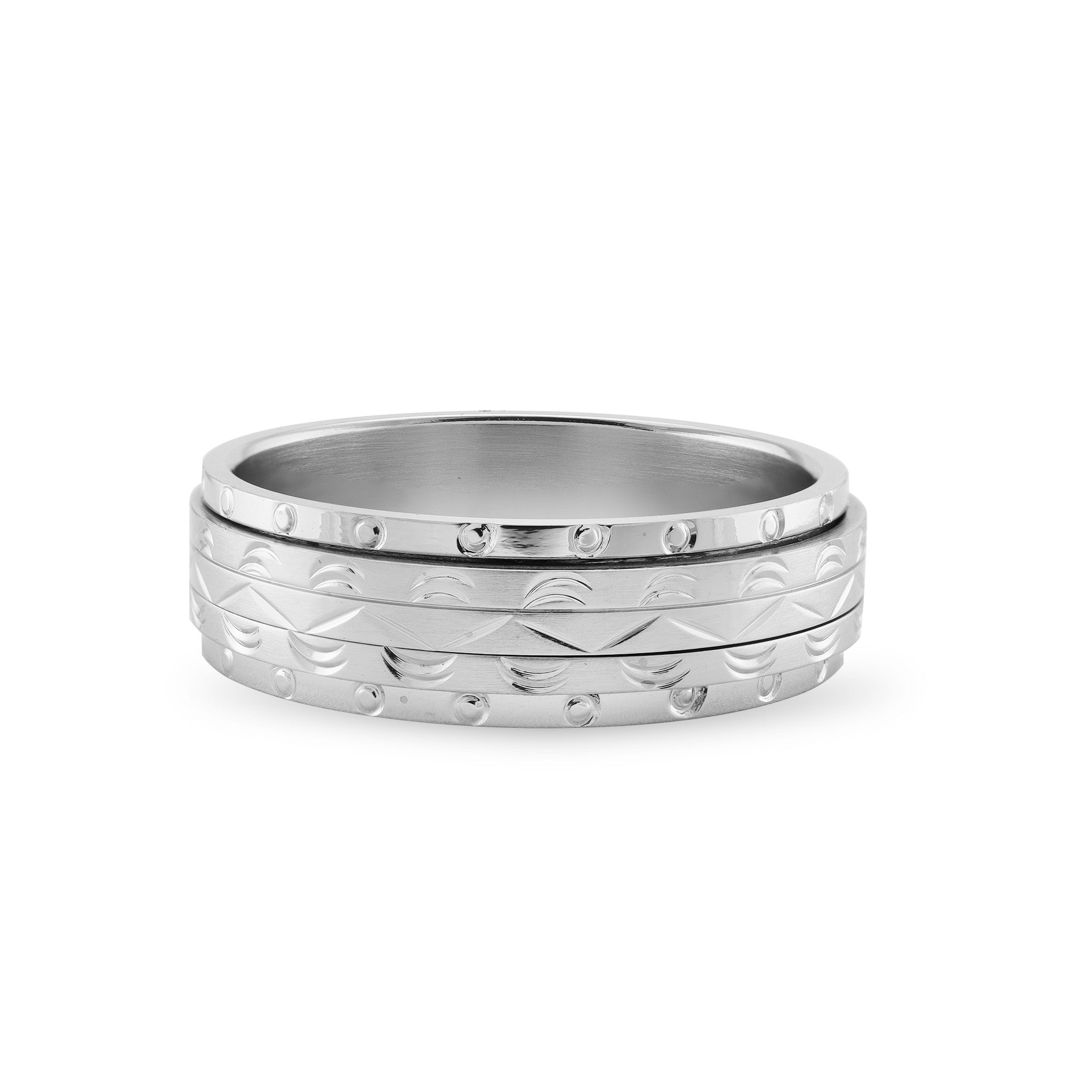 Pattern Groove Center With Circular Groove Edges Stainless Steel Spinner Center Ring / SRJ2138、mySite、dreamappss