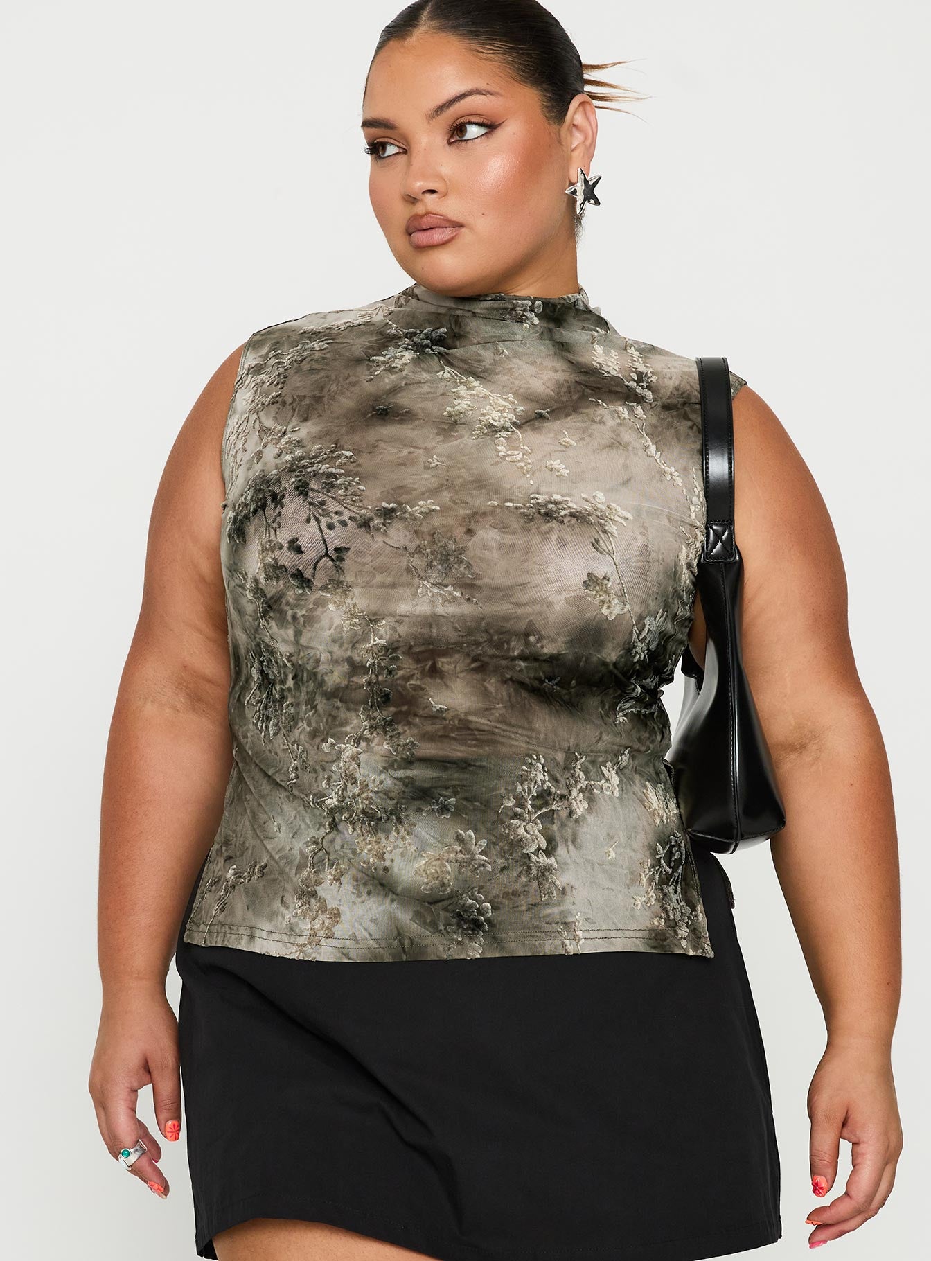 Nights All Alone High Neck Top Multi Curve、mySite、solidvoid