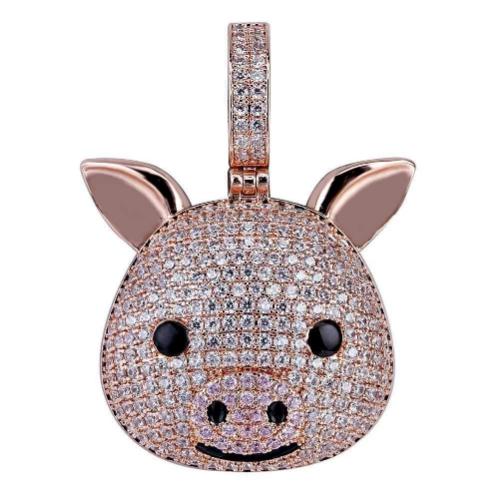 CZ Pig Pendant Sterling Silver or LRG Stainless Steel for Men、mySite、g9winljtr