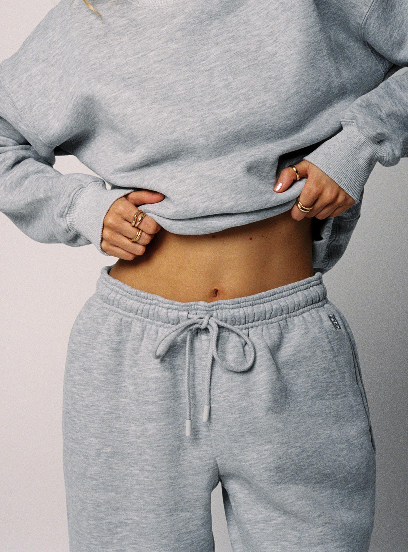 Dream Fleece Ankle Cuff Sweatpants Grey Marle、mySite、solidvoid