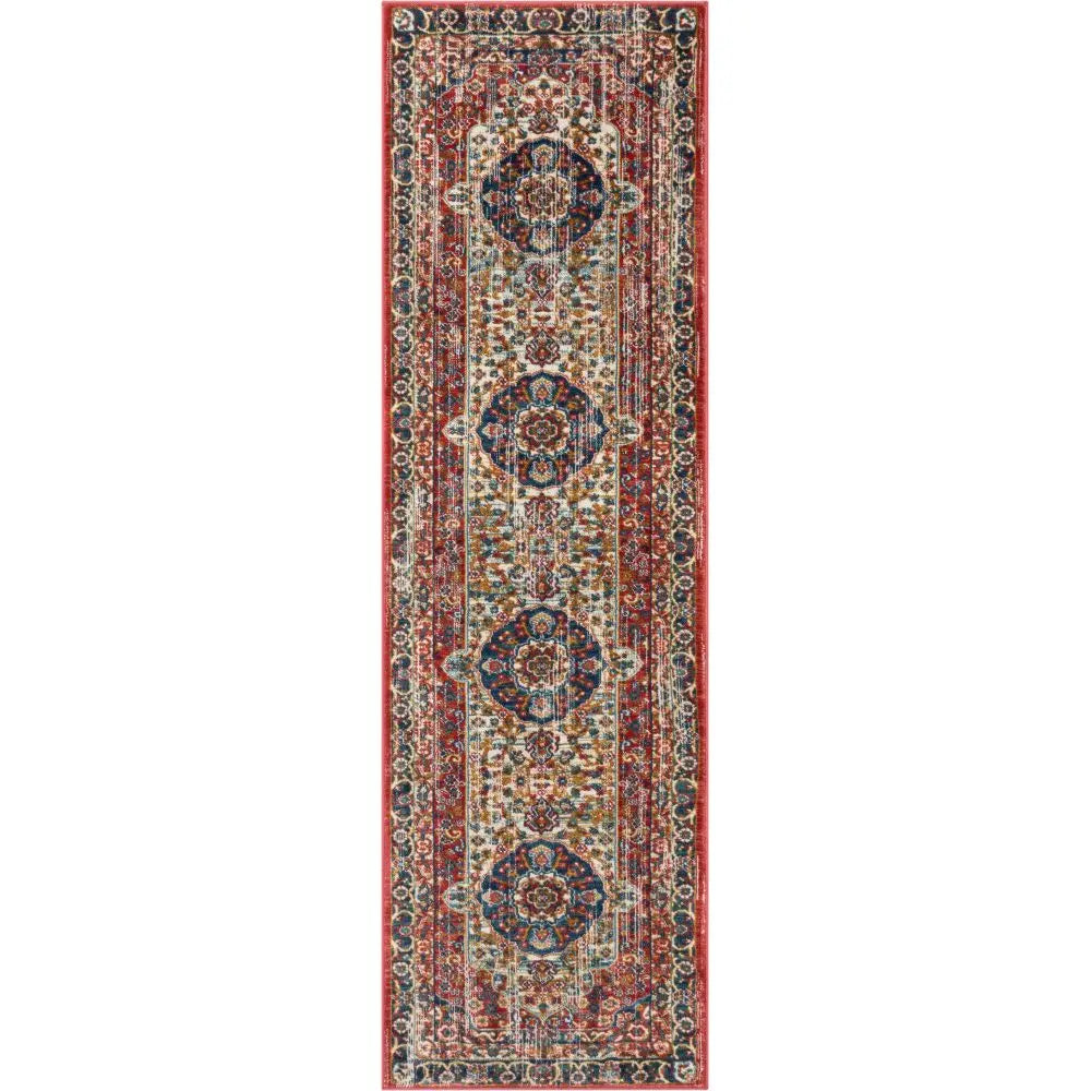 Alisha Crimson Traditional Medallion Distressed Rug、mySite、gigharbornorthrealestate