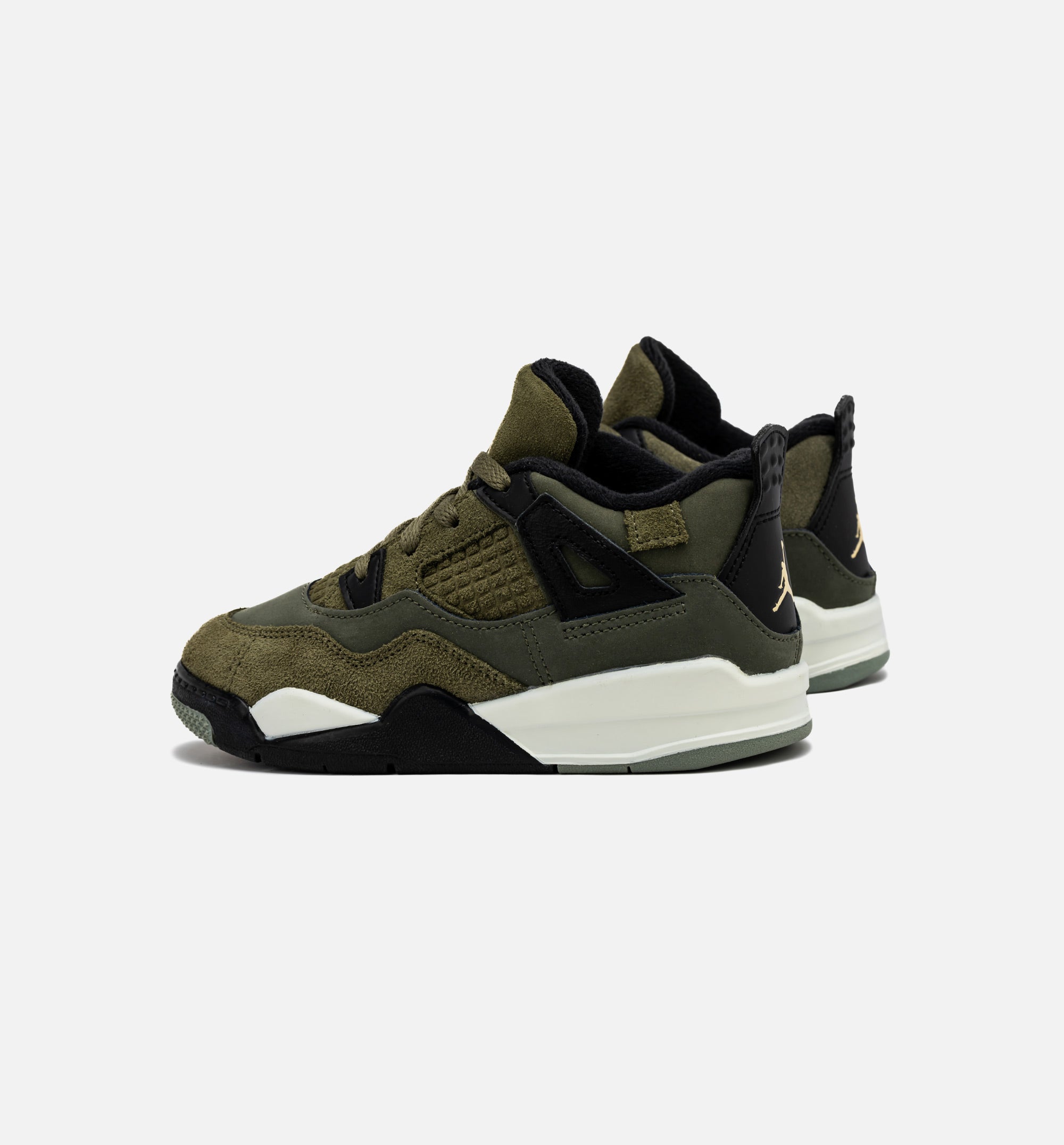 Air Jordan 4 Retro Craft Olive Infant Toddler Lifestyle Shoe - Medium Olive/Black、mySite、dreamappss