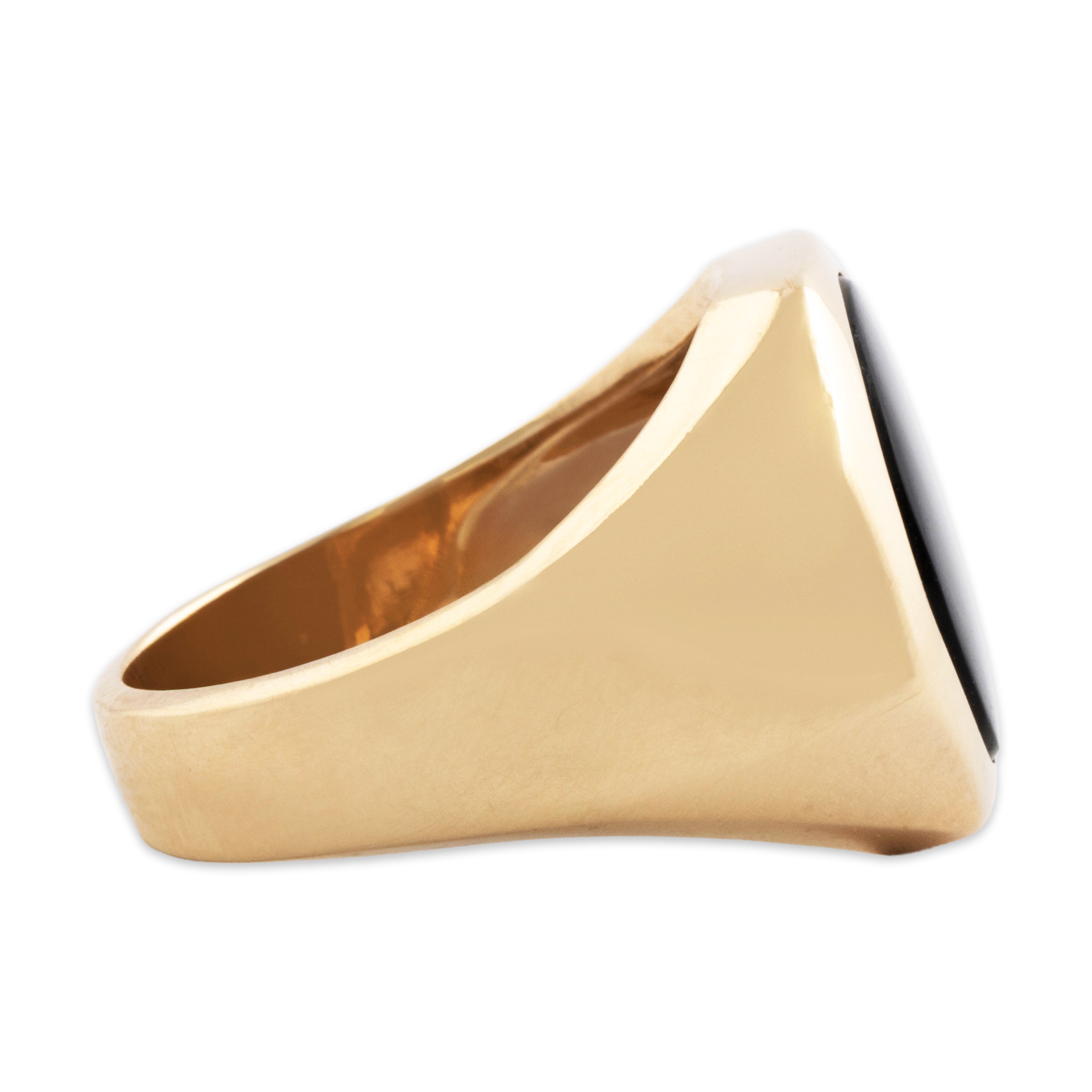 Vintage 10k Yellow Gold Onyx Geometric Signet Ring 8.00、mySite、hinf8tx79