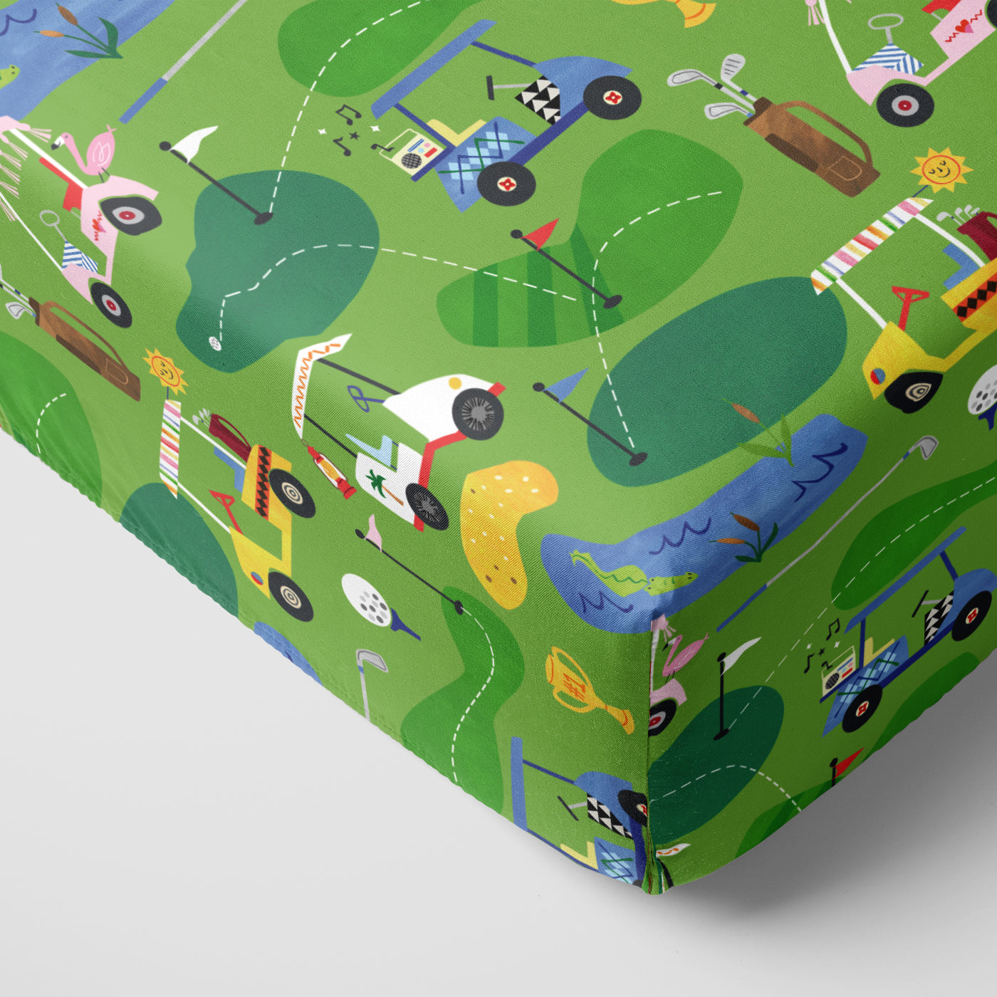  Fairway Fun Fitted Crib Sheet、mySite、layawaytickets