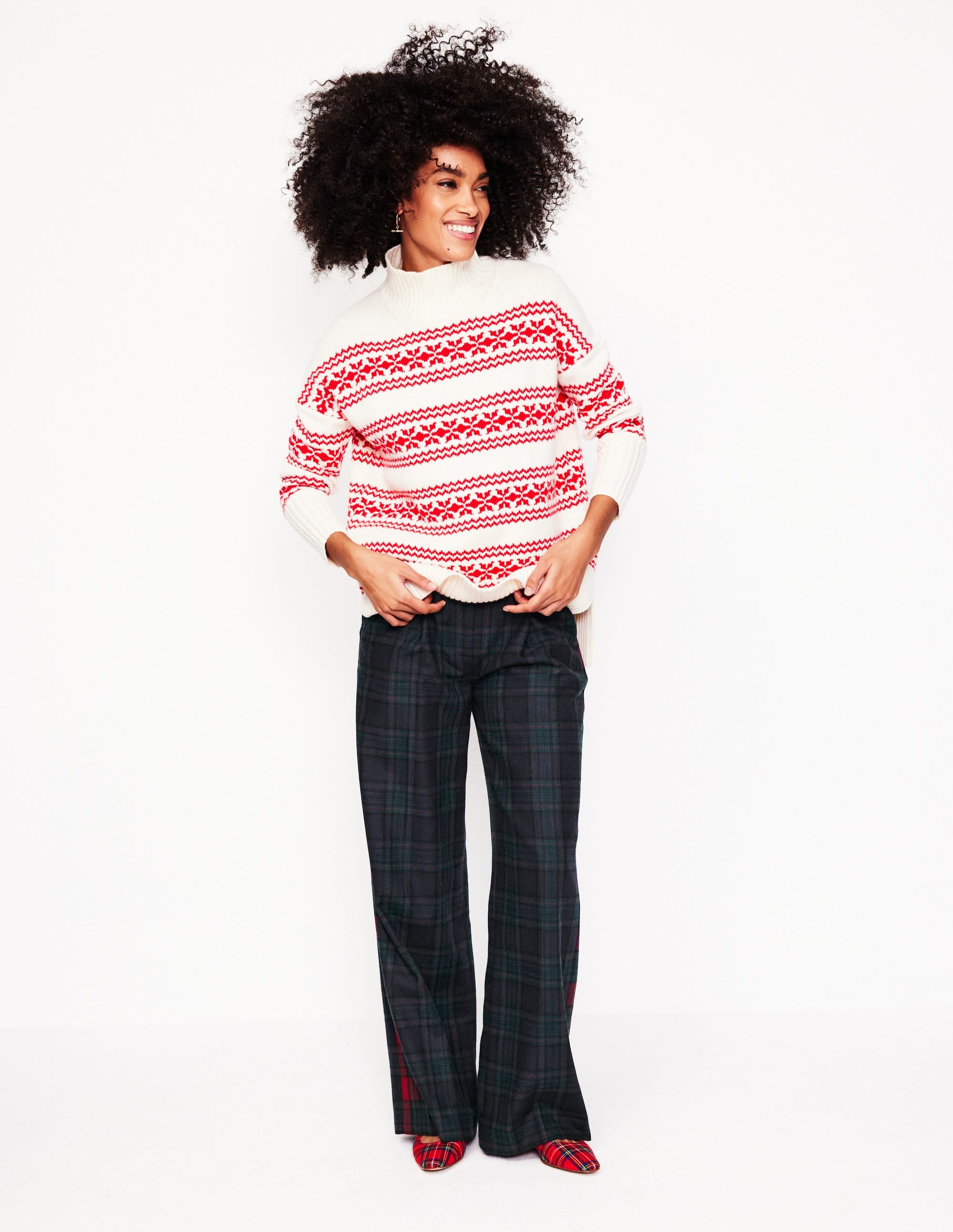  Chiswick Wool Blend Pants-Navy and Green Check、mySite、ashleygrahame