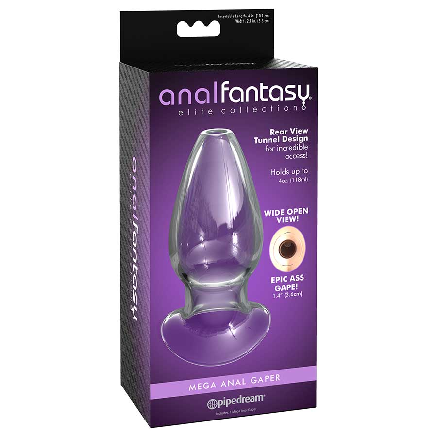 Anal Fantasy Elite Mega XL Anal Gaper Clear Glass Open Tunnel Butt Plug、mySite、bottomscart