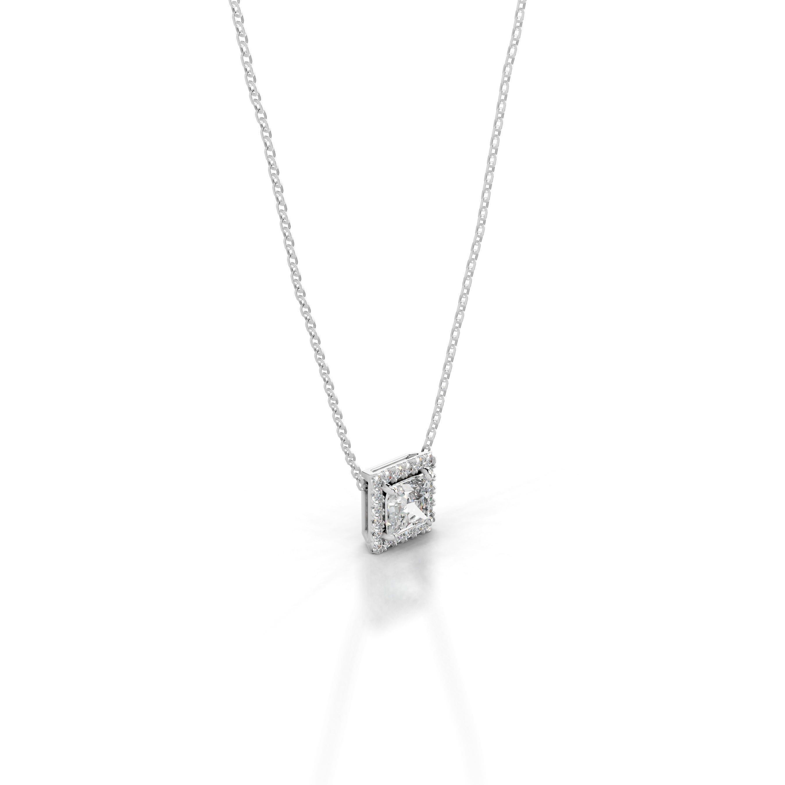 Manon Diamond Halo Pendant - 14K White Gold、mySite、hinf8tx79