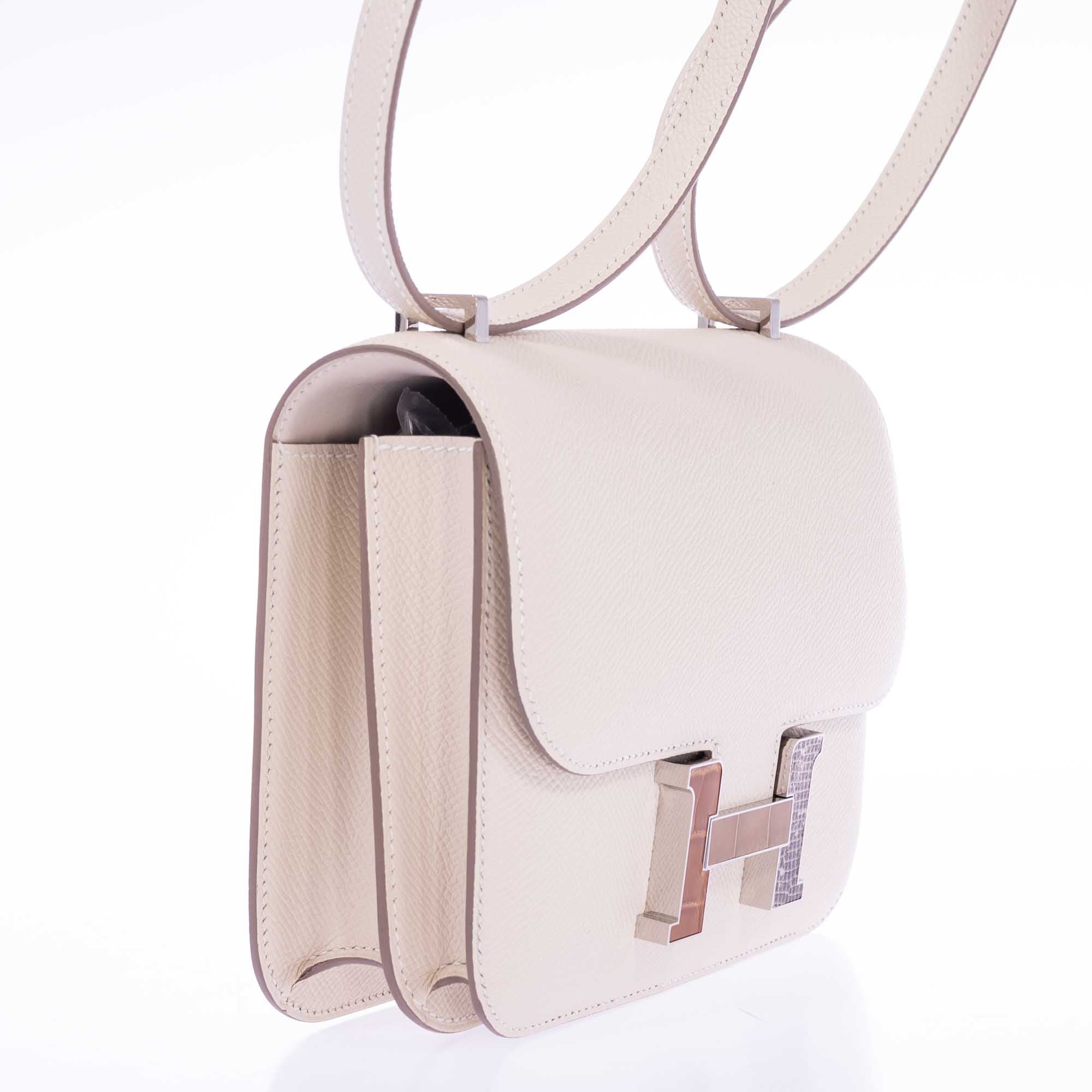 Hermès Constance 18 Mini III Mirror Bag Craie Epsom - Tabac, Camel, Sable and Ombré Lizard Hardware、mySite、garminoutage.com