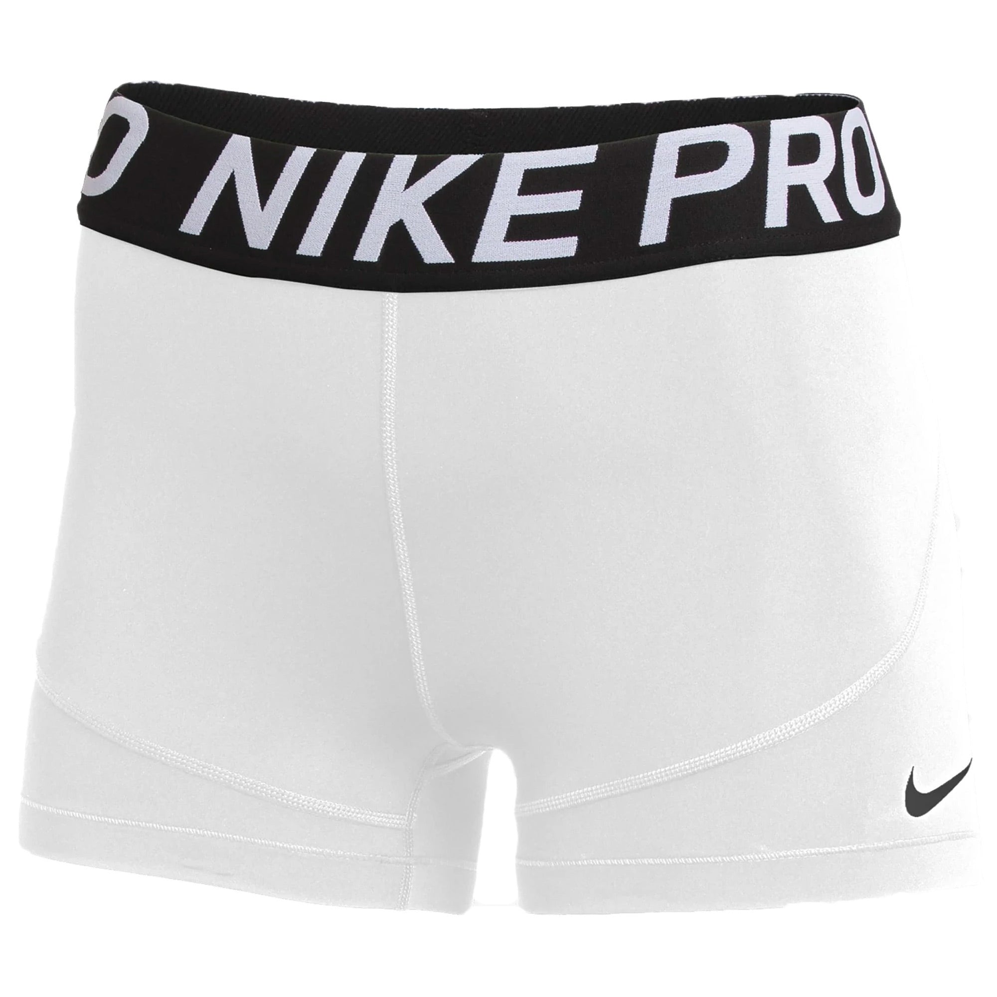 Nike Women's Pro Tight 5'' Shorts White/Black、mySite、bottomscart