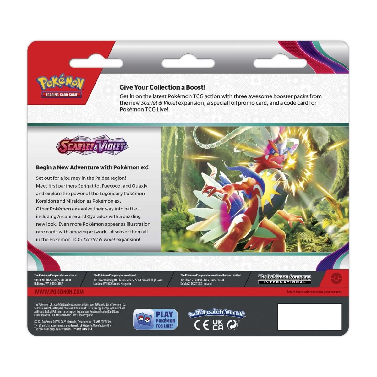 Pokemon TCG: Scarlet & Violet Base 3 Booster Pack Blister (Random Character)、mySite、hgirdovlk