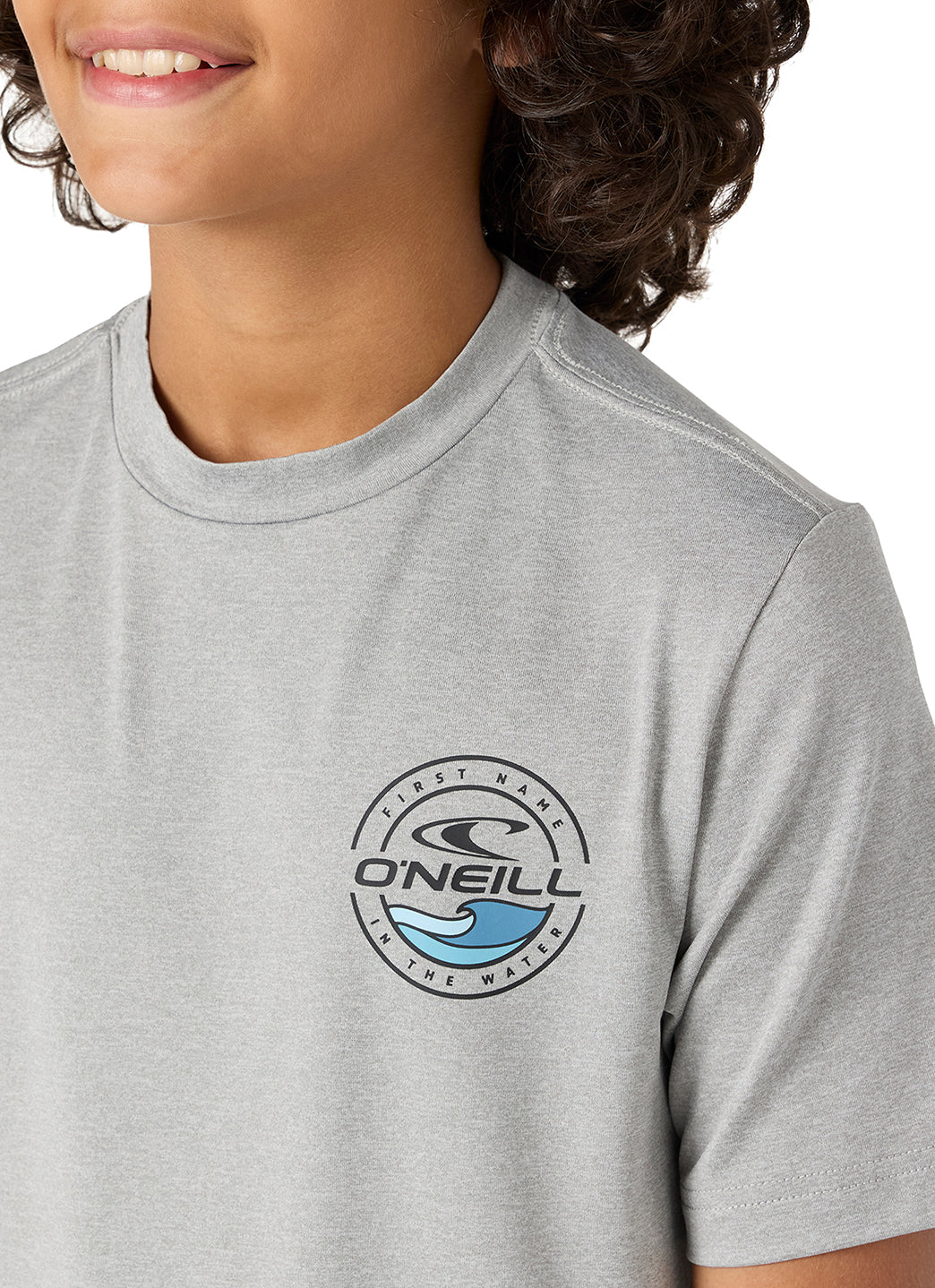 O'Neill Boys' Trvlr UPF 50+ Peak Short Sleeve Rash Guard (Big Kid)、mySite、noshort