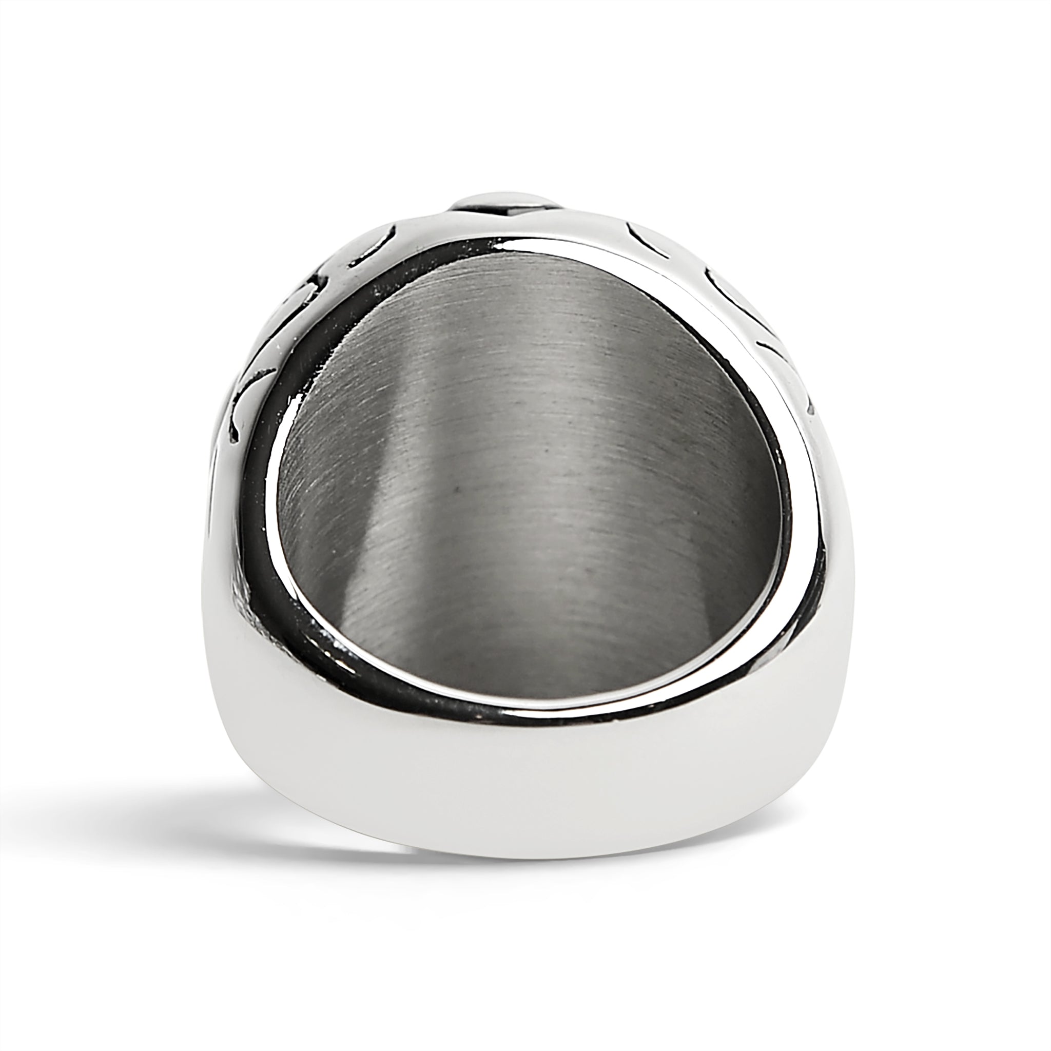 Stainless Steel Red CZ Eyed Sugar Skull Ring / SCR4088、mySite、dreamappss