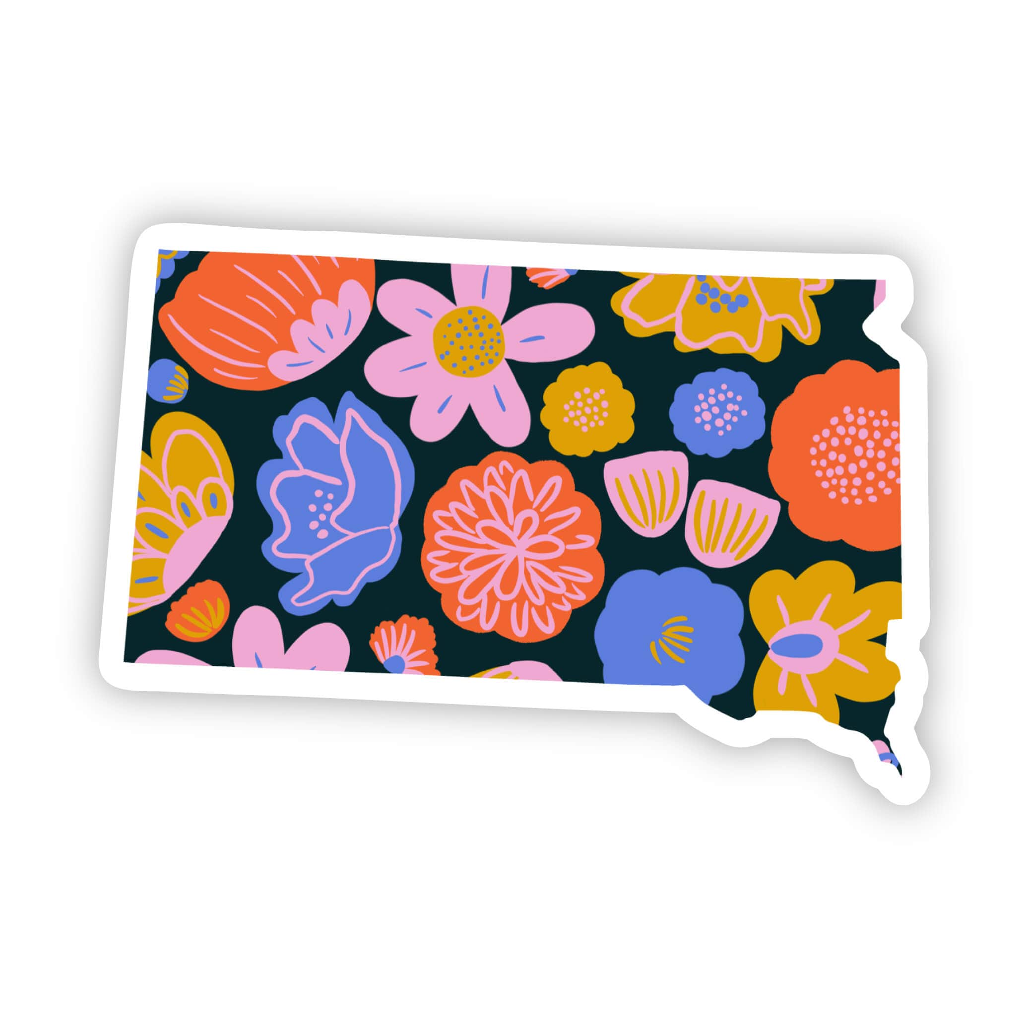  South Dakota Sticker - Colorful Flower、mySite、elrpsem3k
