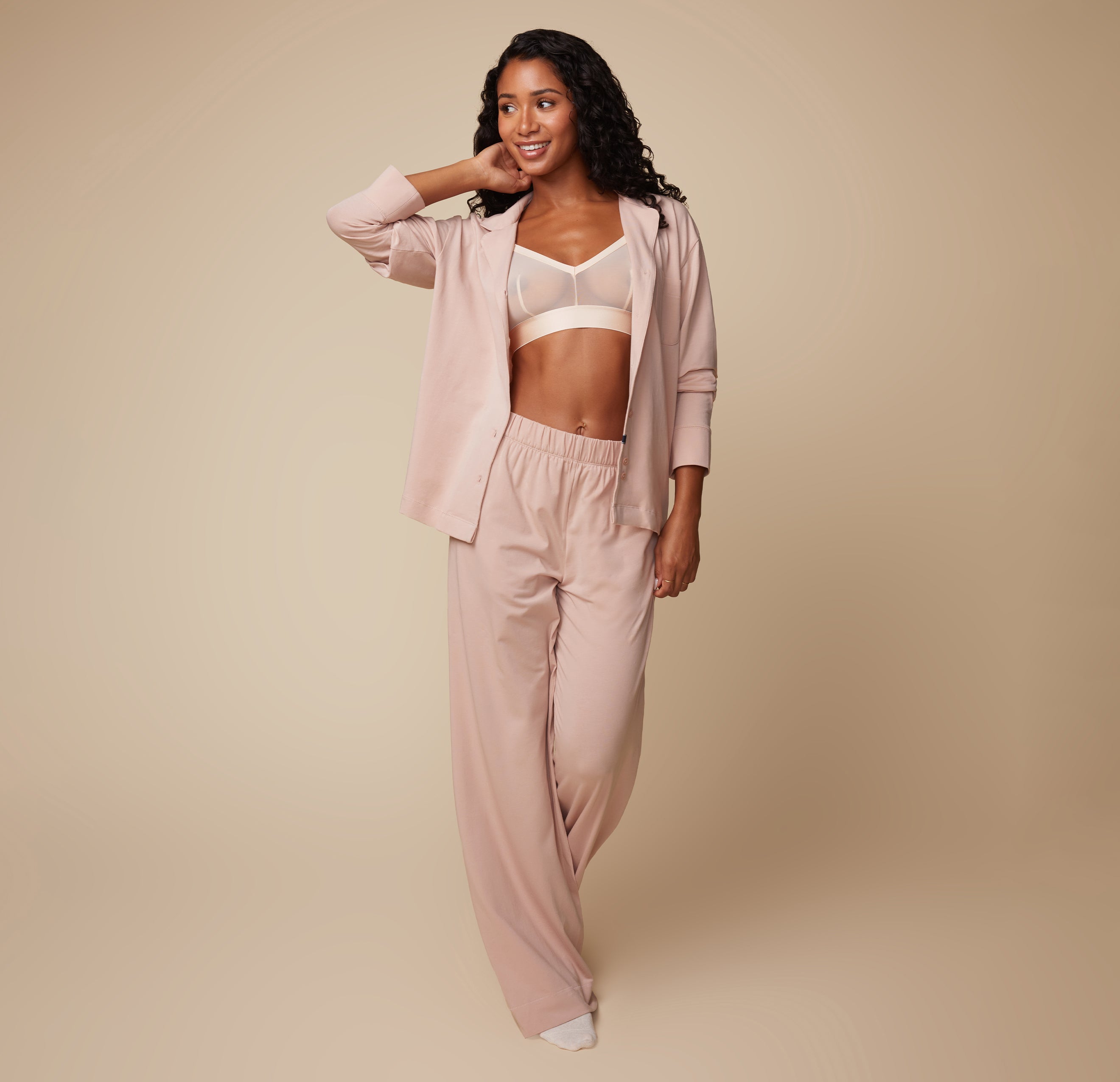 Perfect Pima Long Sleeve PJ Shirt - Bellini、mySite、bengalsvssteelers