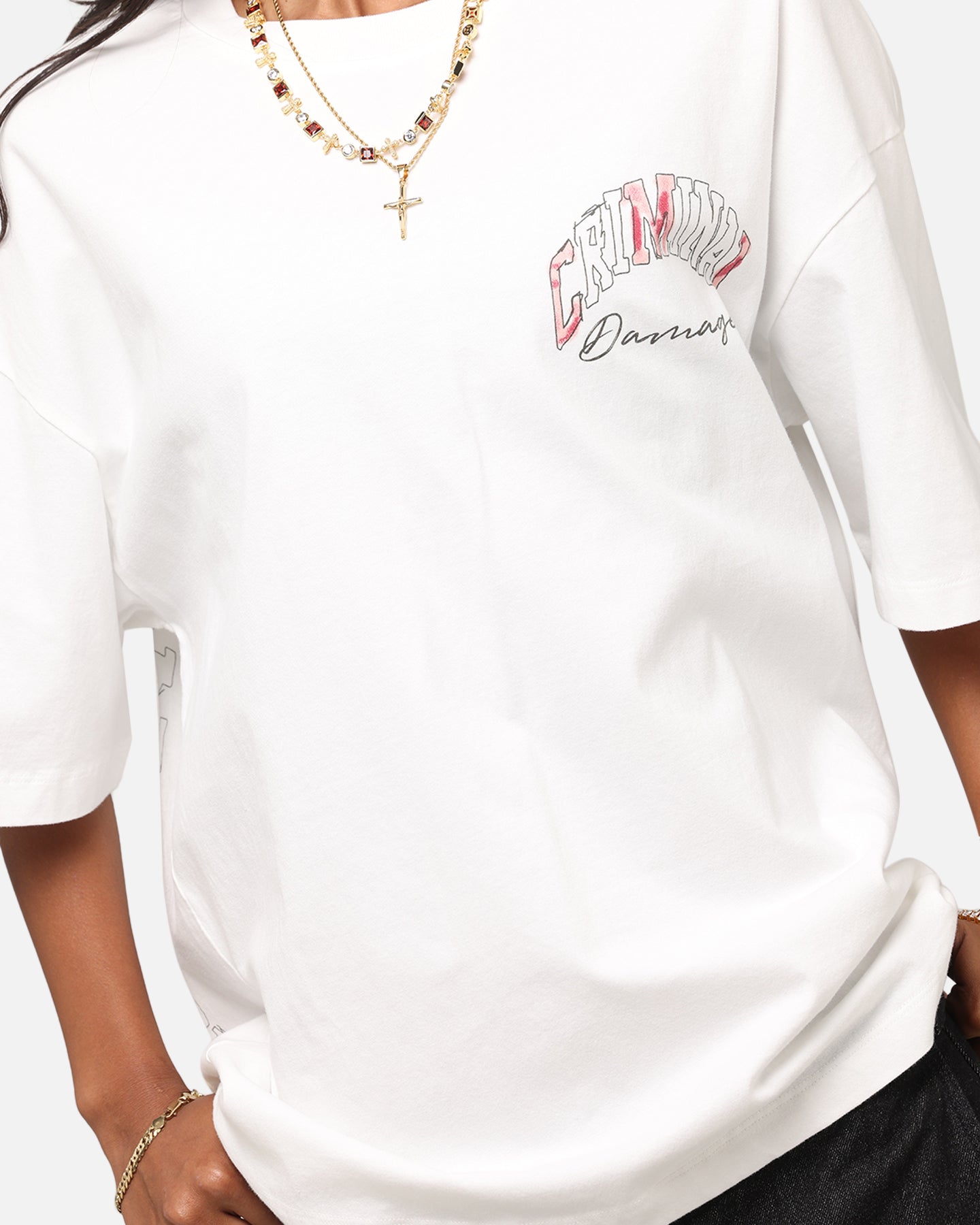 Criminal Damage Diamond Ring T-Shirt Off White、mySite、zt4zffjzw