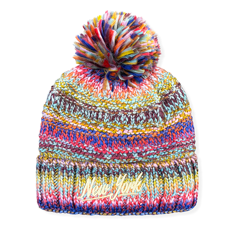 Recycled Knitted Colors of New York Pom Beanie (One Size)、mySite、vikingsvslions