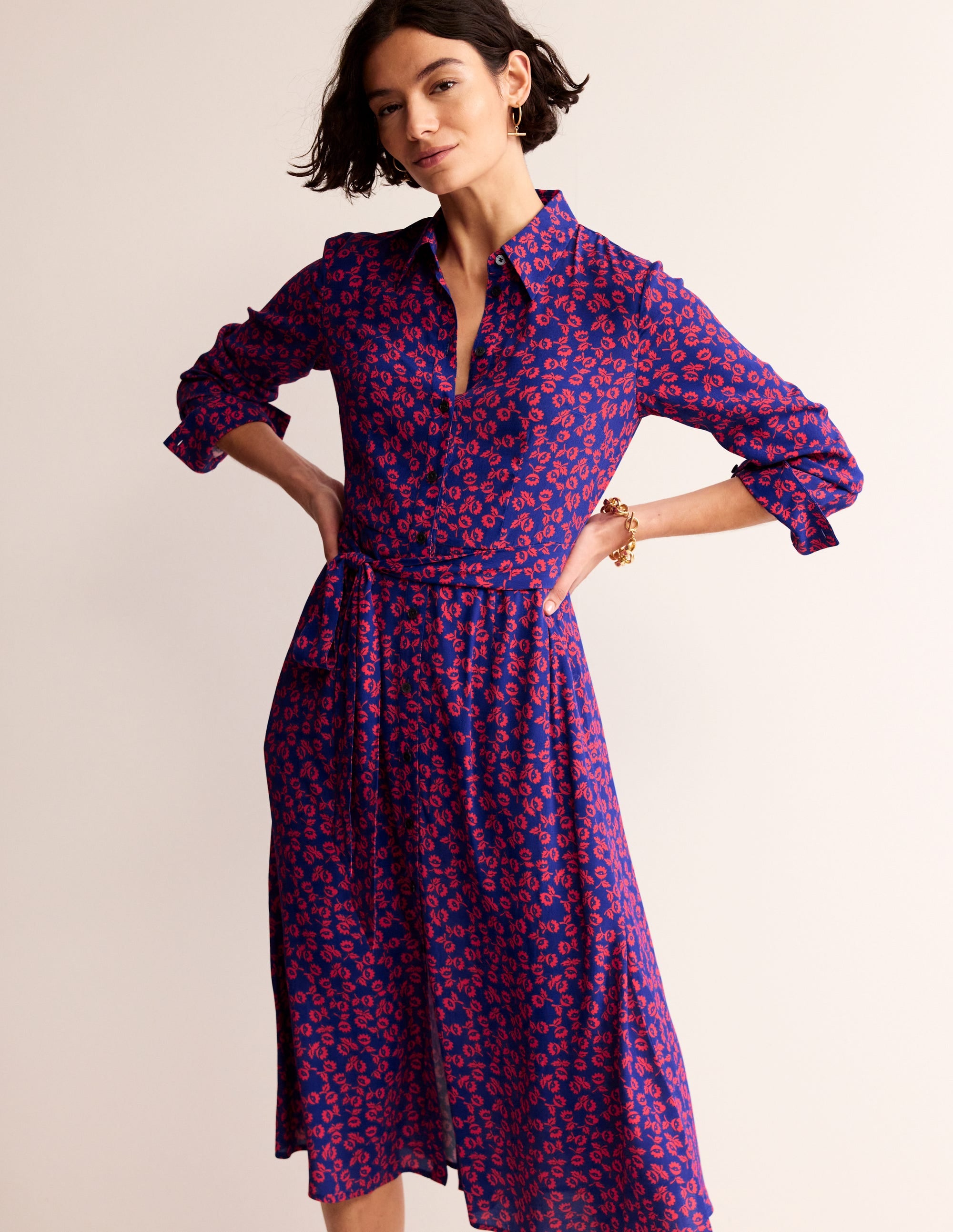  Kate Midi Shirt Dress-Poppy Red, Ditsy Bud、mySite、ashleygrahame