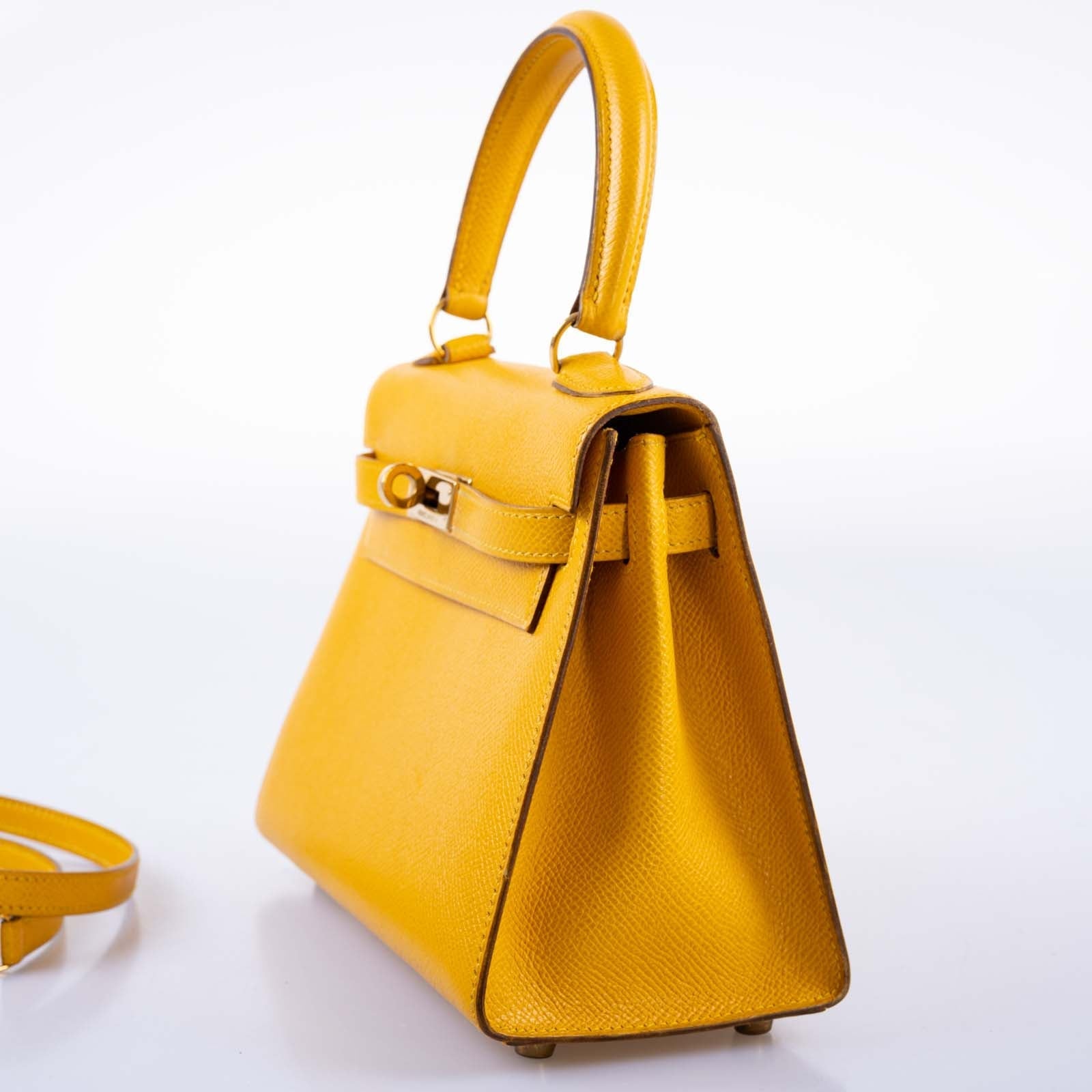 Hermès Kelly 20 Mini Sellier Jaune Courchevel leather Gold Hardware、mySite、garminoutage.com