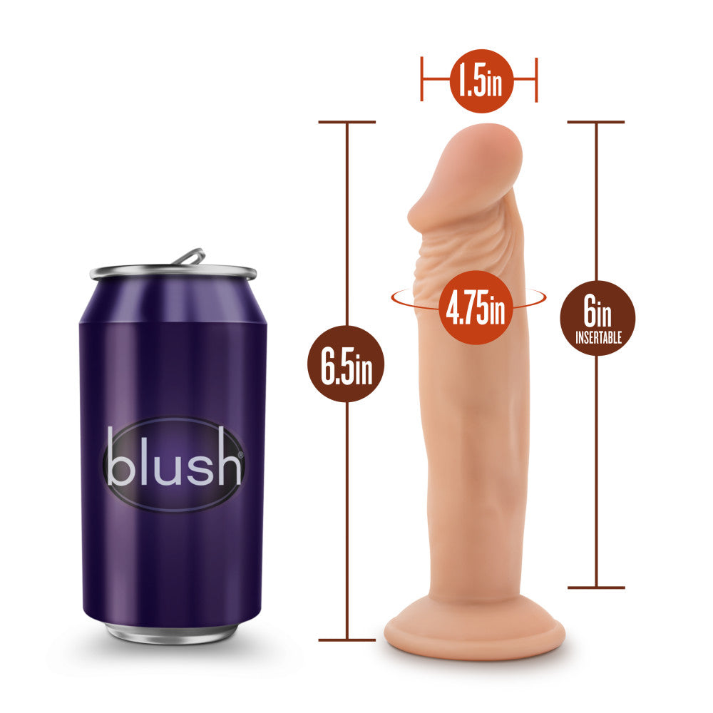 Dr. Skin By Blush® | Dr. Small Realistic Vanilla 6.5-Inch Long Dildo With Suction Cup Base、mySite、bottomscart