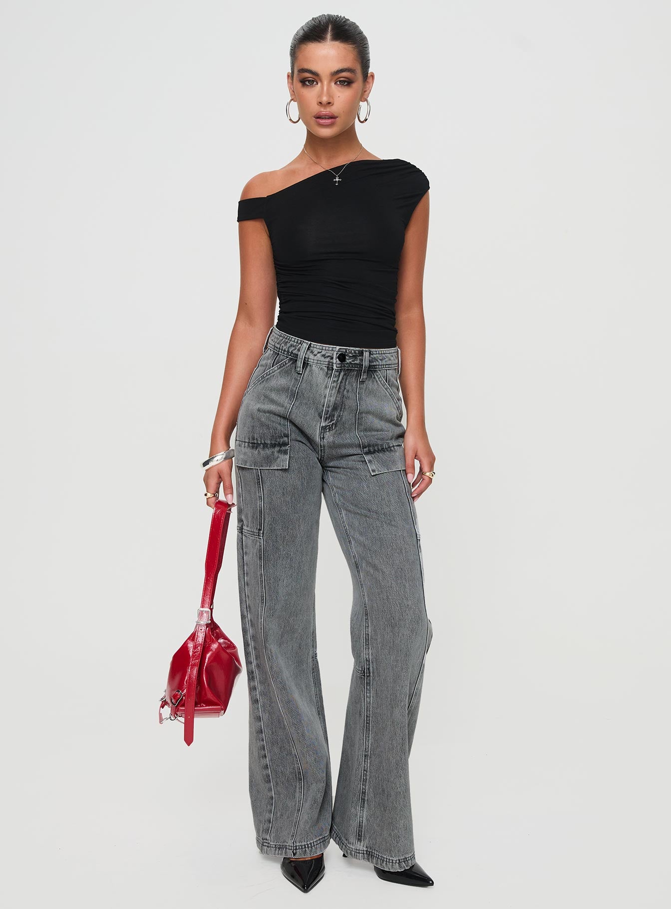 Chad Cargo Jeans Grey Wash Denim、mySite、solidvoid