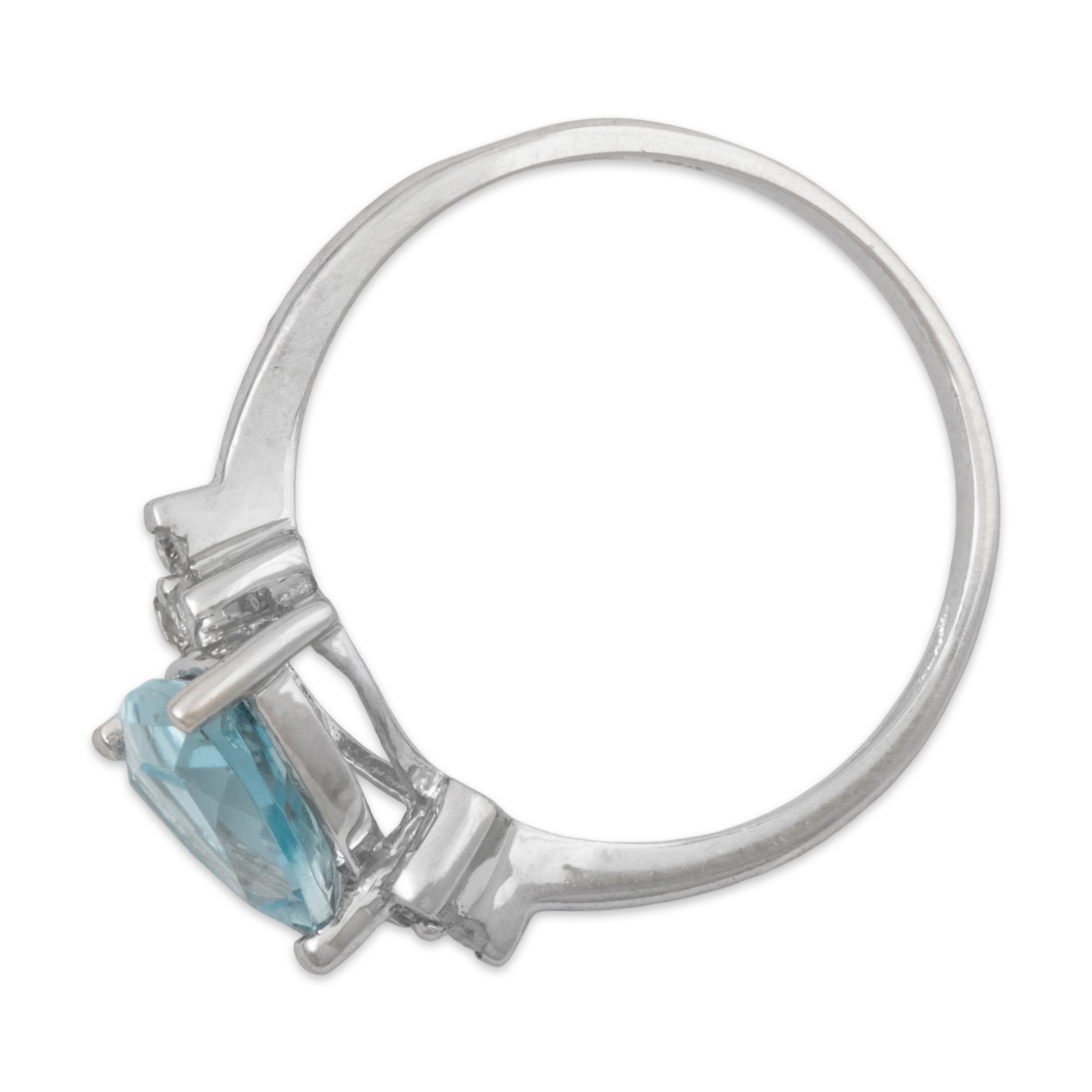 Vintage 10k White Gold 1.5ct Topaz Diamond Flashing Trillion Cut Ring 7.25、mySite、hinf8tx79