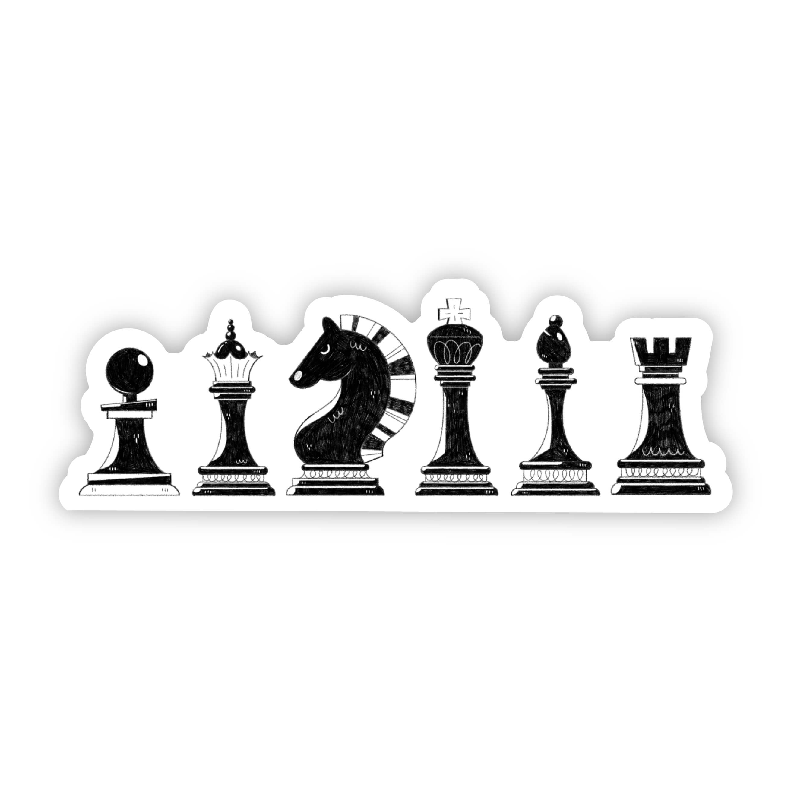  Chess sticker - black game pieces、mySite、ghnorth