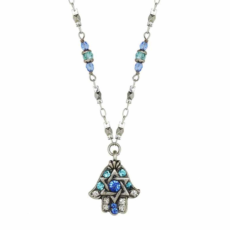 Blue Star of David Hamsa Necklace by Michal Golan、mySite、topwebapps