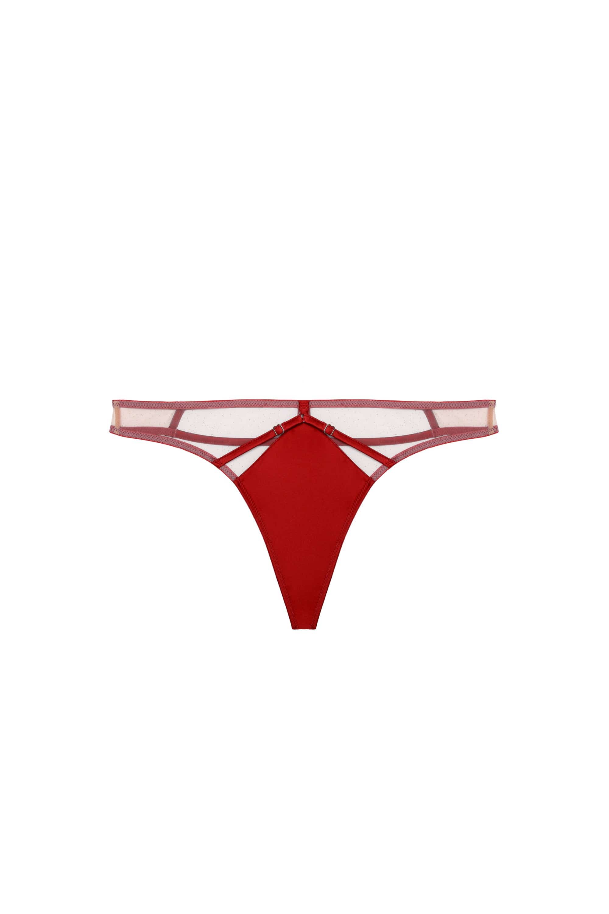 Ramona Ruby Red Caged Open Back Thong、mySite、bengalsvssteelers