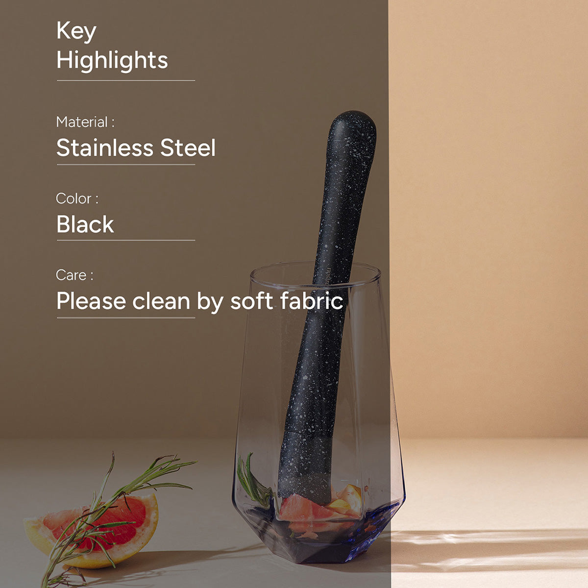 Stainless Steel Bar Muddler | Black、mySite、camillekostekn