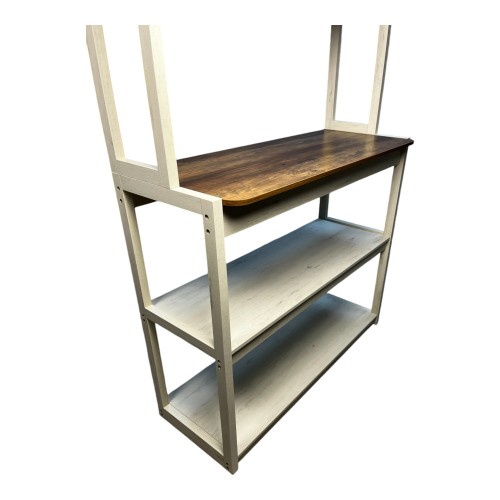  31.5" White and Black color 5-Tier Bakers Rack for Kitchen with Storage, Coffee Bar, Kitchen Shelves, Microwave Stand、、yumabirdnaturehistoryfestival