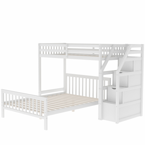 Twin over Full Loft Bed with Staircase,Gray(OLD SKU:SM000107AAE)、、casual