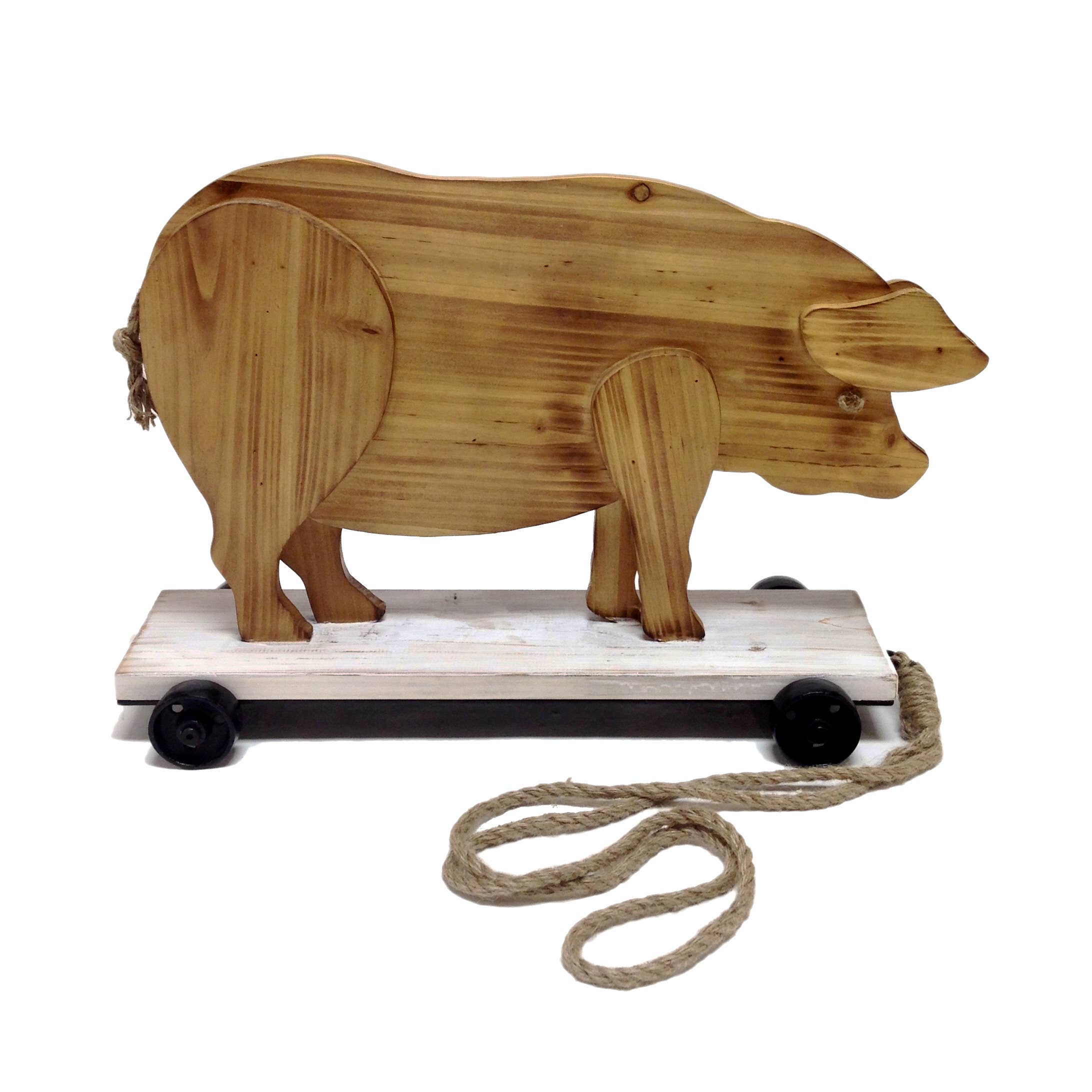 Old Fashioned Wooden Pig or Cow Pull Toy、mySite、g9winljtr