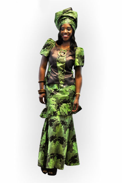 Green African Print Attire、mySite、solidvoid