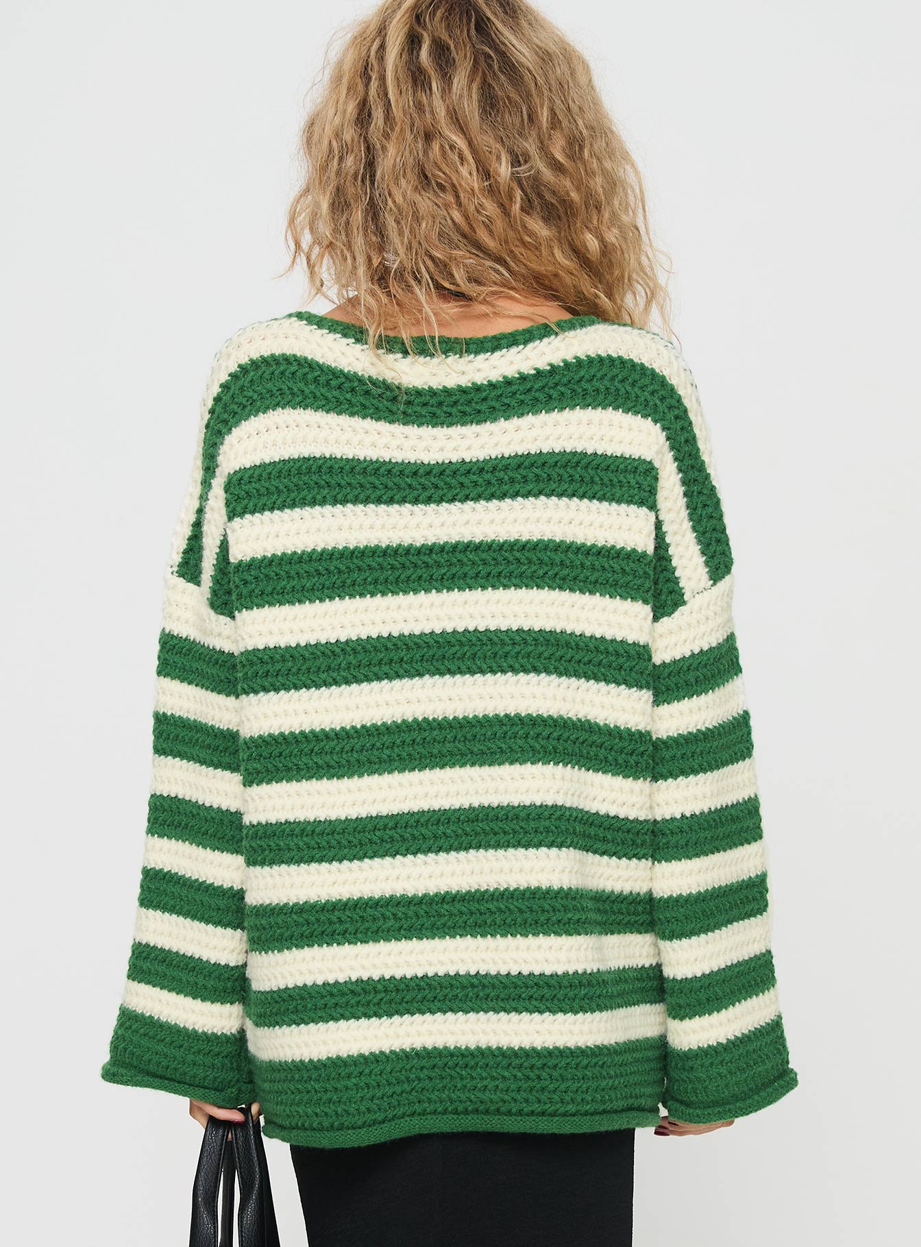 Brando Knit Sweater Green / Cream Stripe、mySite、solidvoid