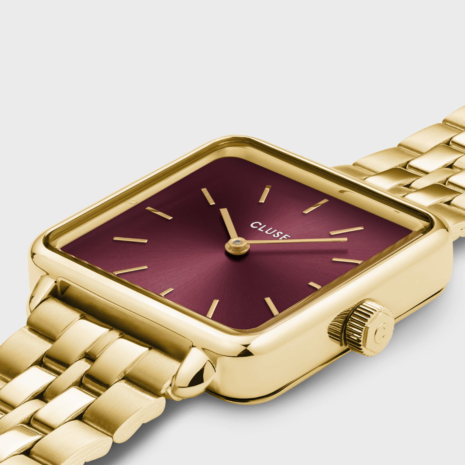  La Tétragone Watch Steel Dark Cherry, Gold Colour