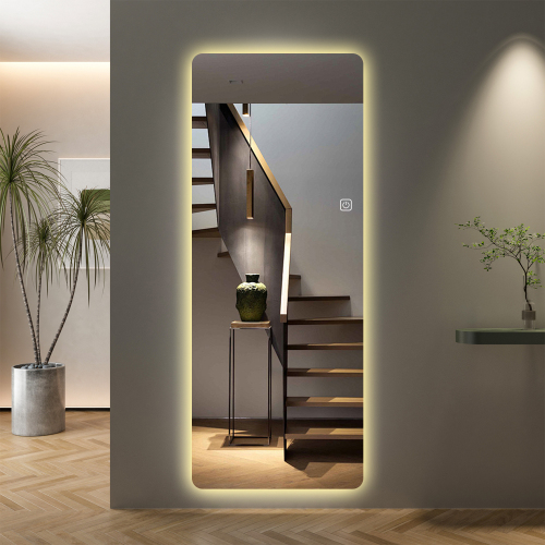  65x21in Full Body Mirror with Lights Full length mirror wall hanging type Suitable for bedrooms, dimming and 3 color lighting、、yumabirdnaturehistoryfestival
