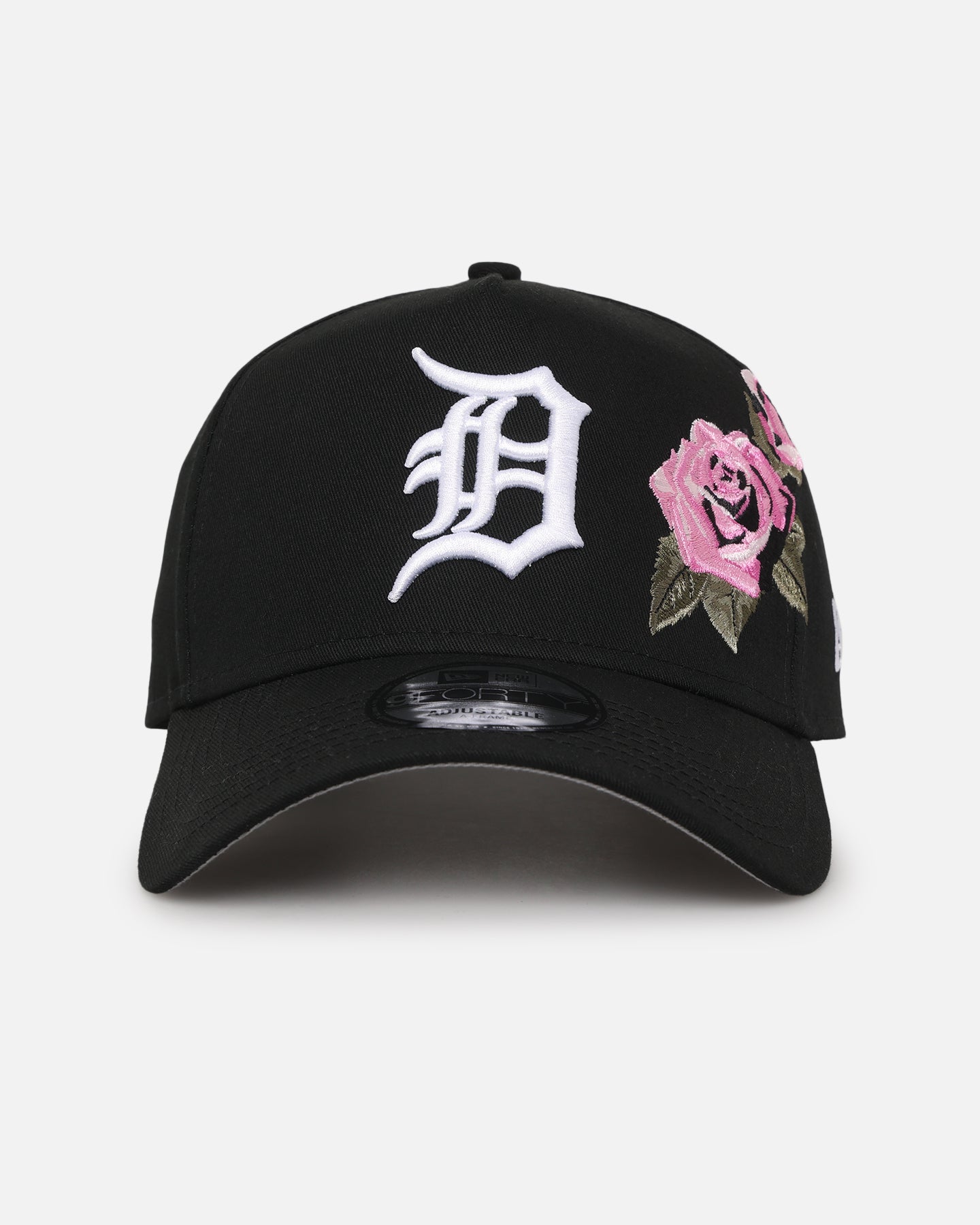 New Era Detroit Tigers 'Pink Rose Embroidery' 9FORTY A-Frame Snapback Black/Pink、mySite、zt4zffjzw